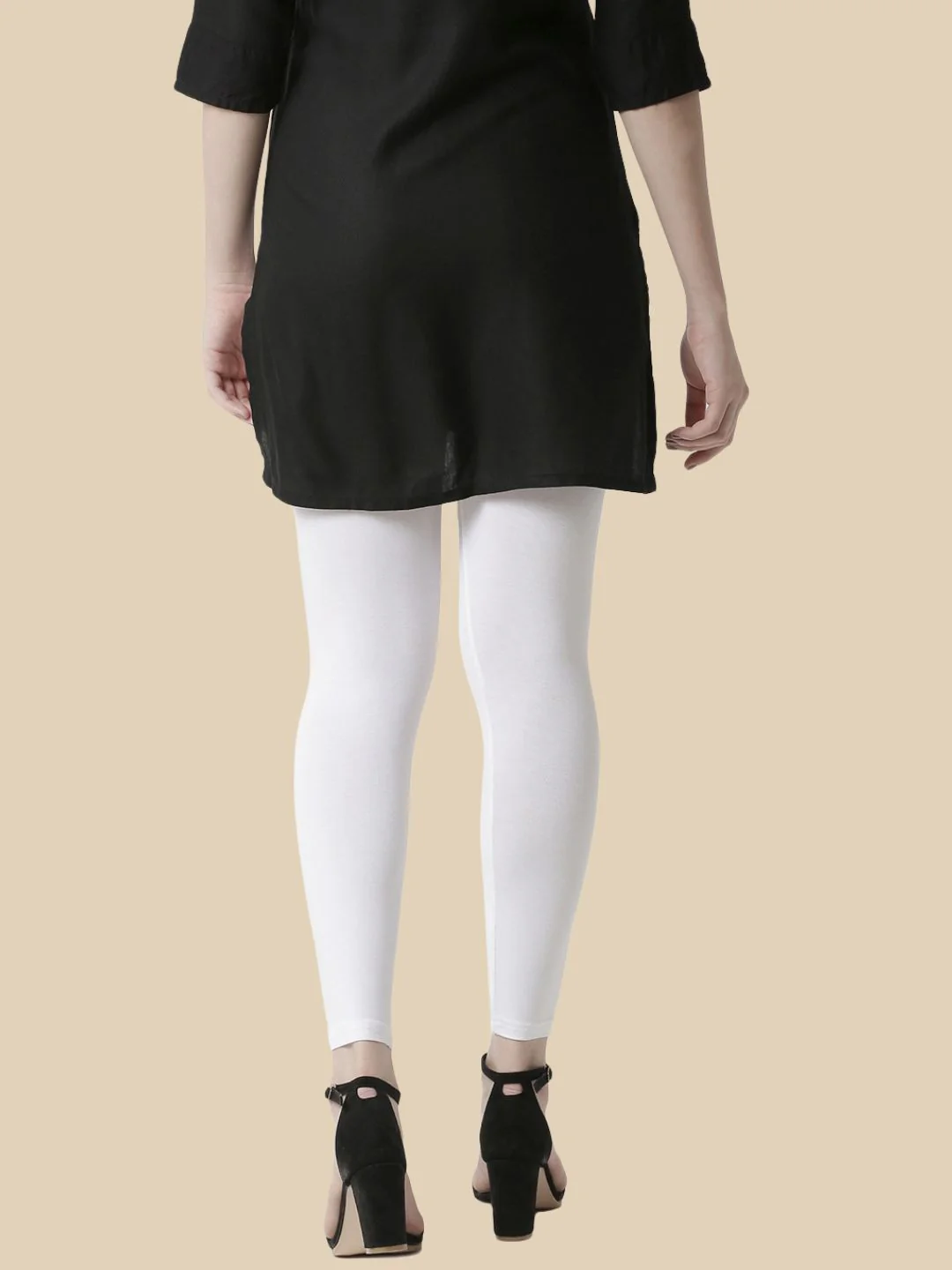 Women White Casual Leggings - Image 3
