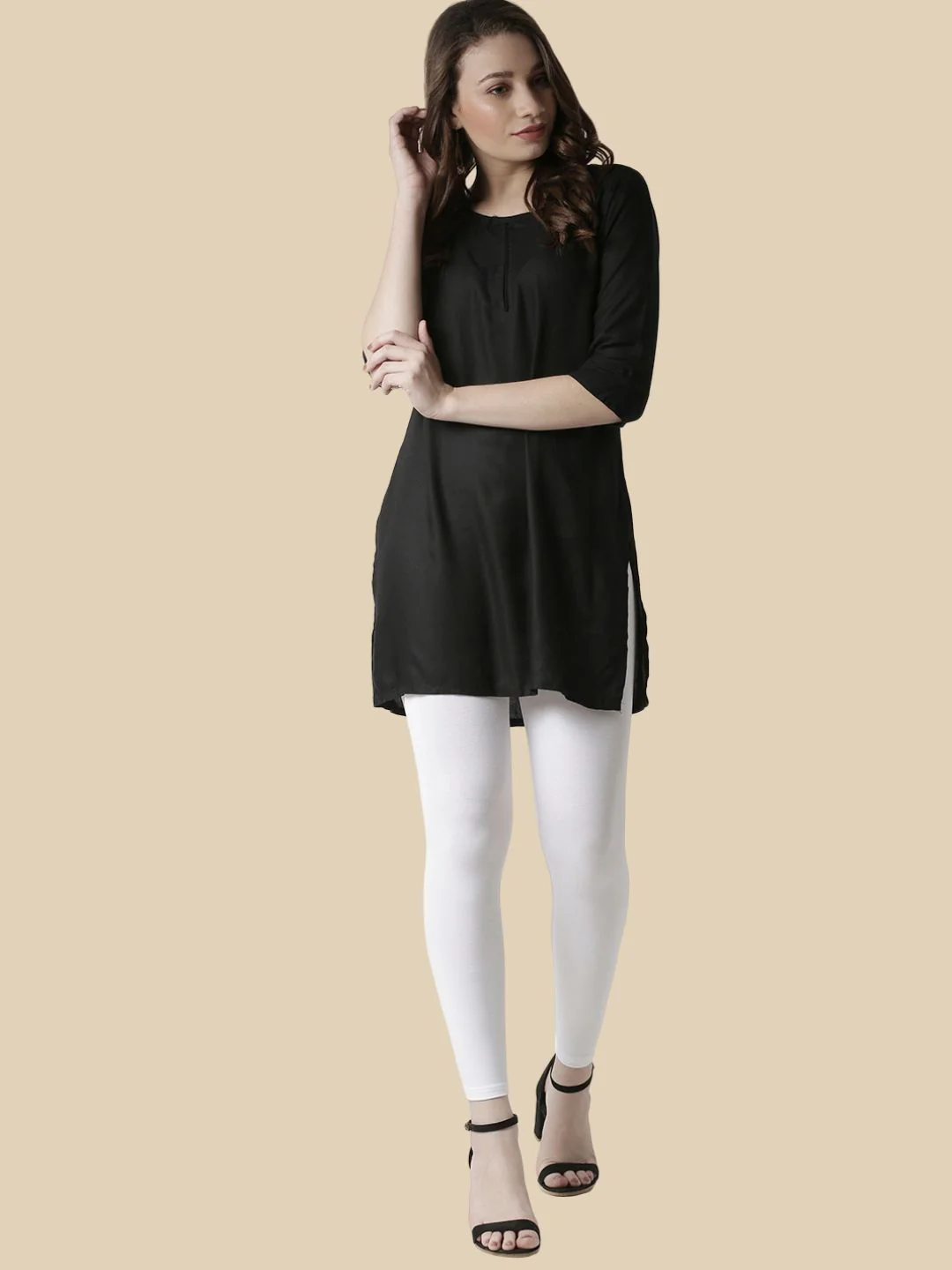 Women White Casual Leggings - Image 4