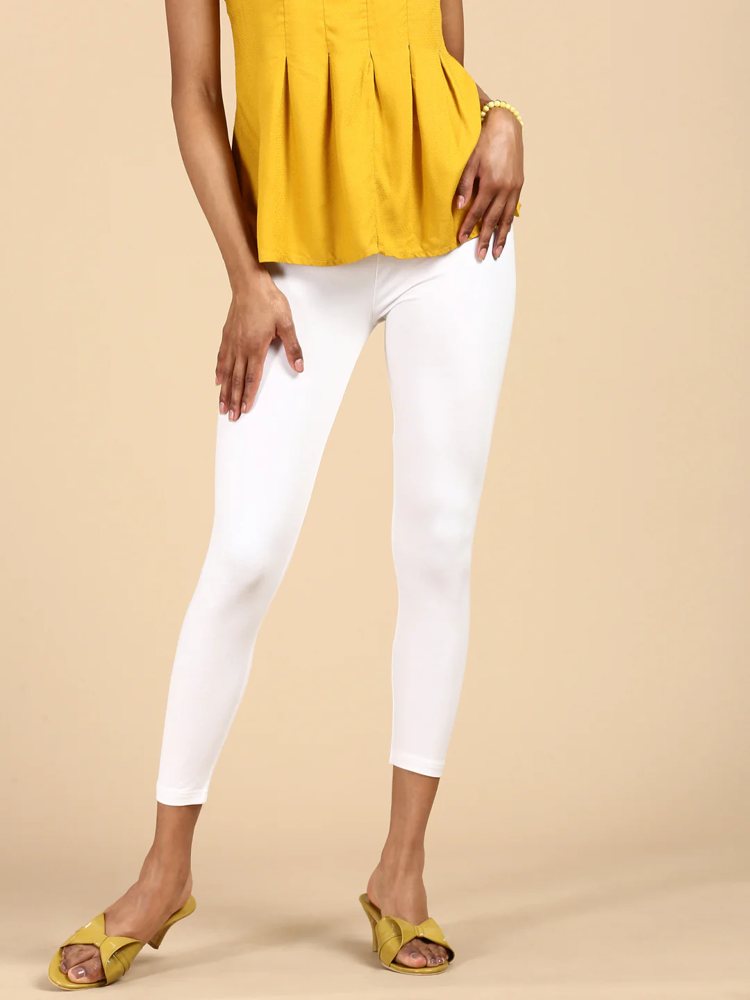 Women White Casual Leggings - Image 2