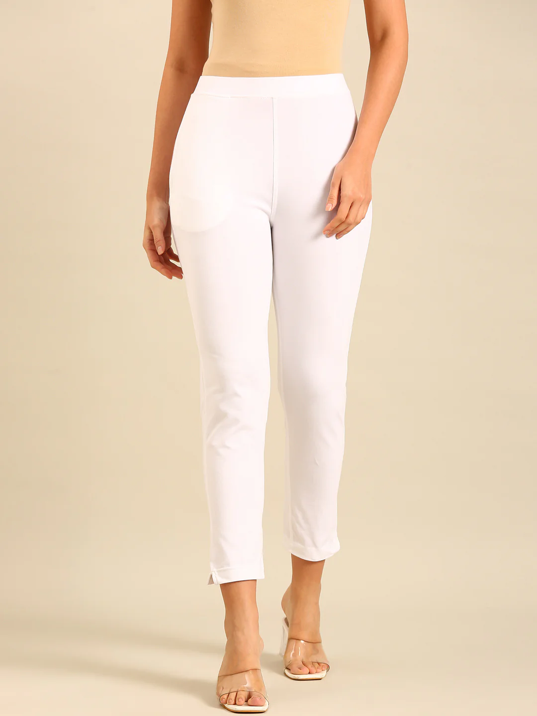 Women White Casual Pants