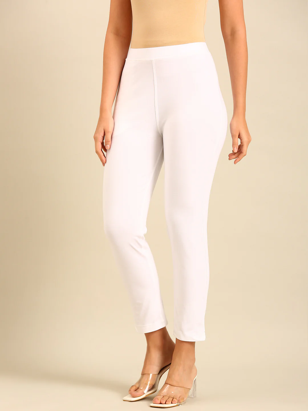 Women White Casual Pants - Image 2