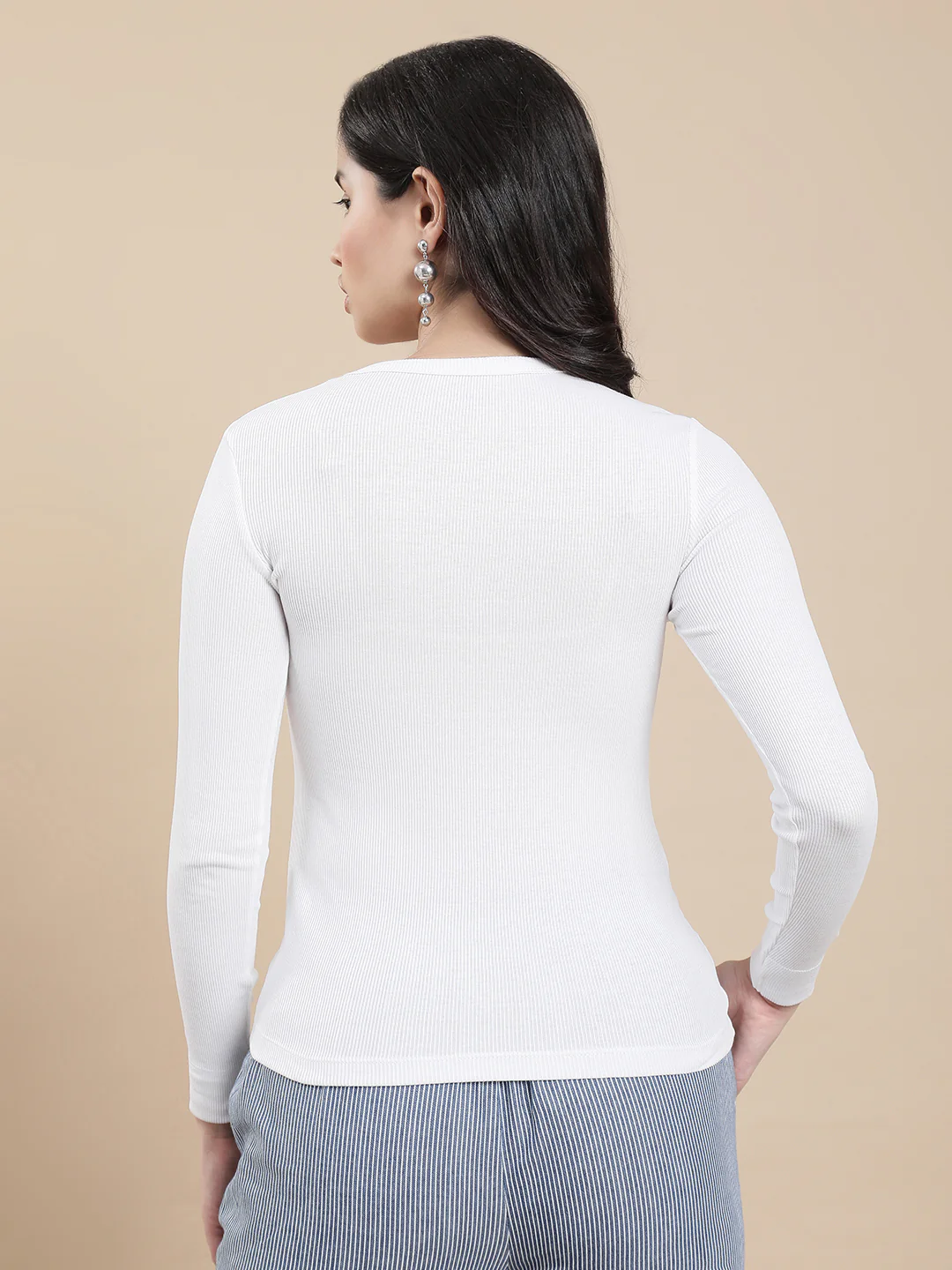Women White Casual Top - Image 2