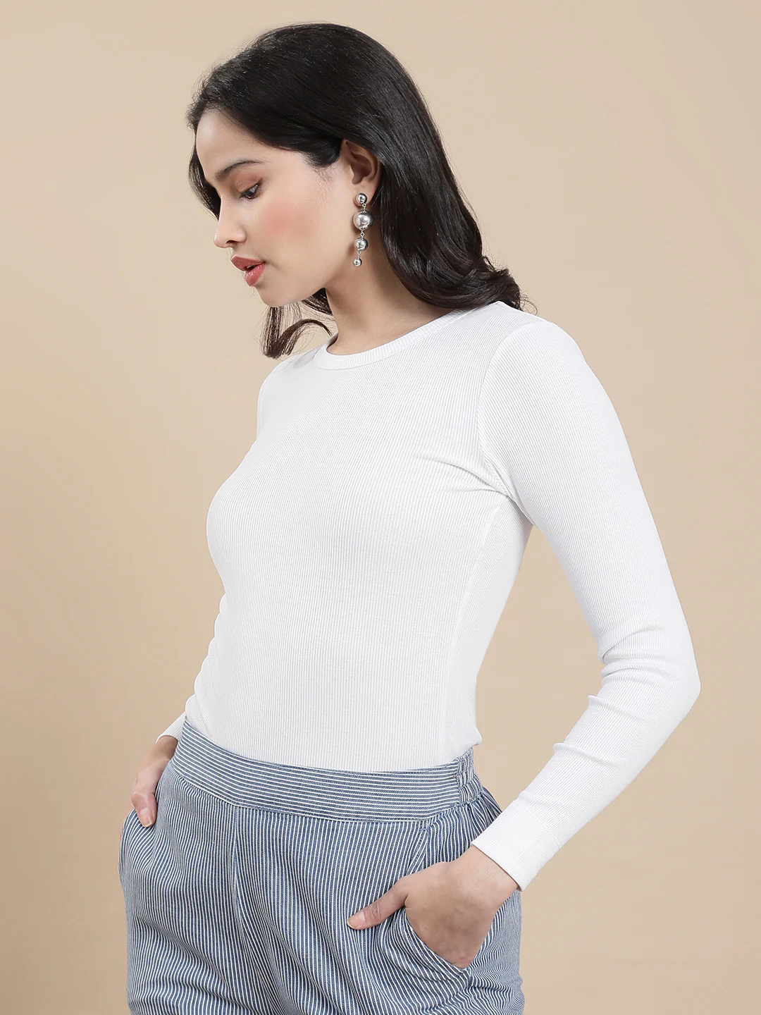 Women White Casual Top - Image 4