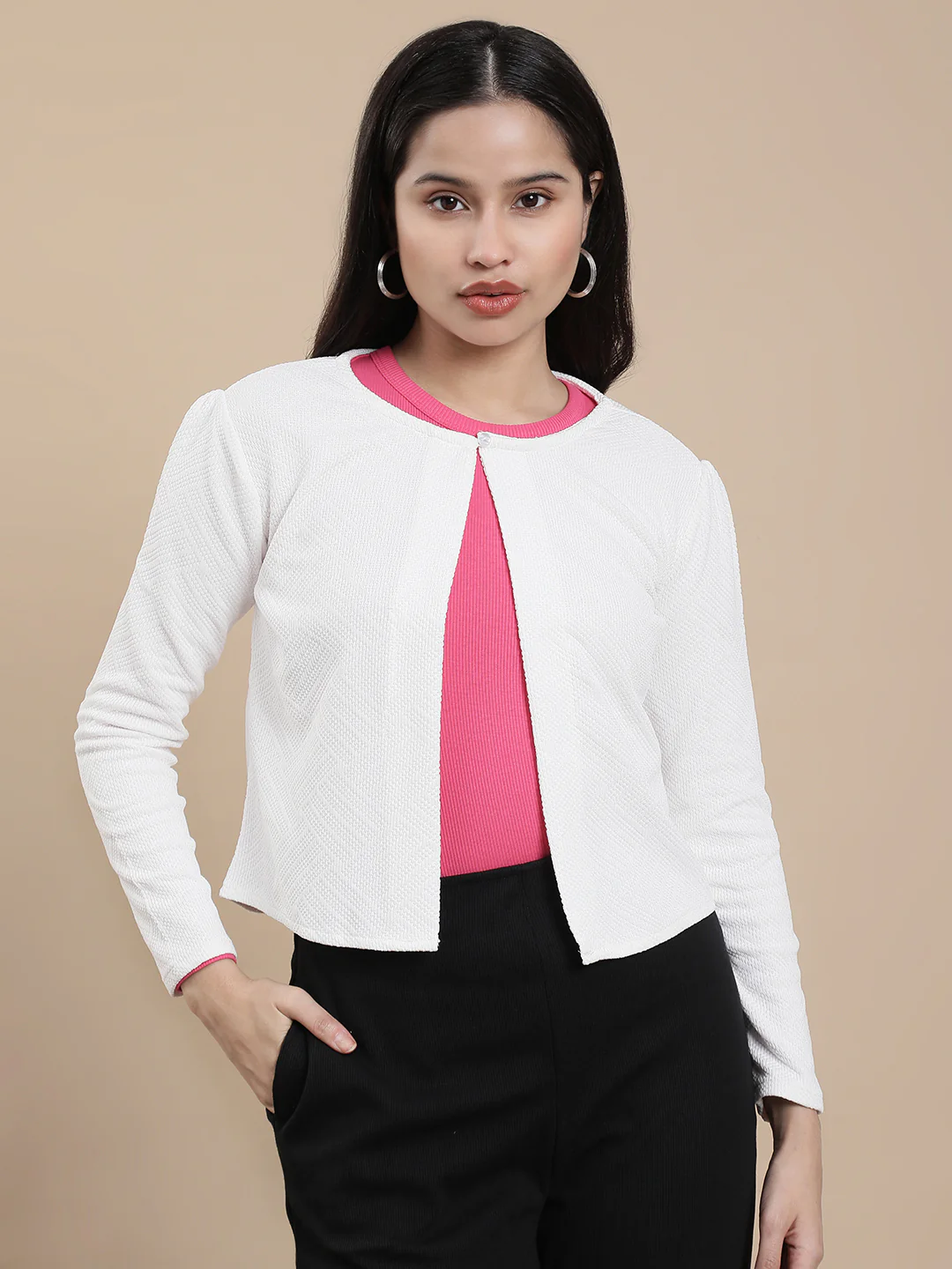 Women White Casual Top - Image 3