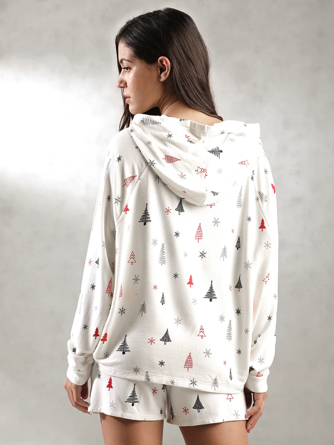 Women White Christmas Theme Hoodie - Image 3