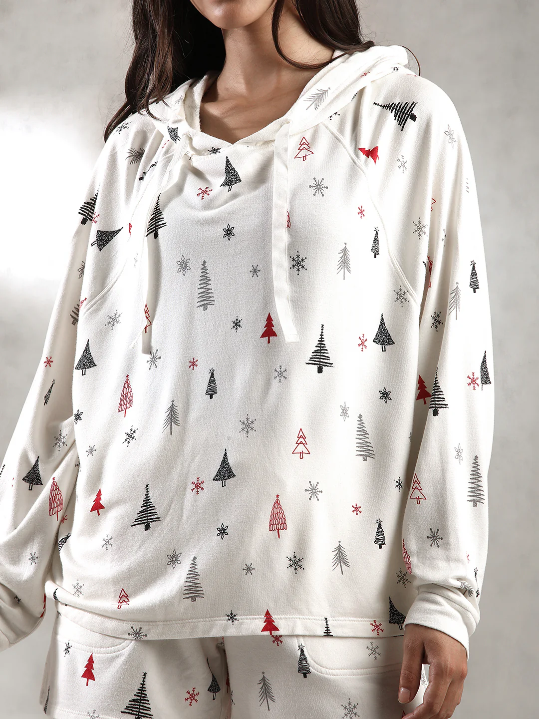 Women White Christmas Theme Hoodie - Image 5