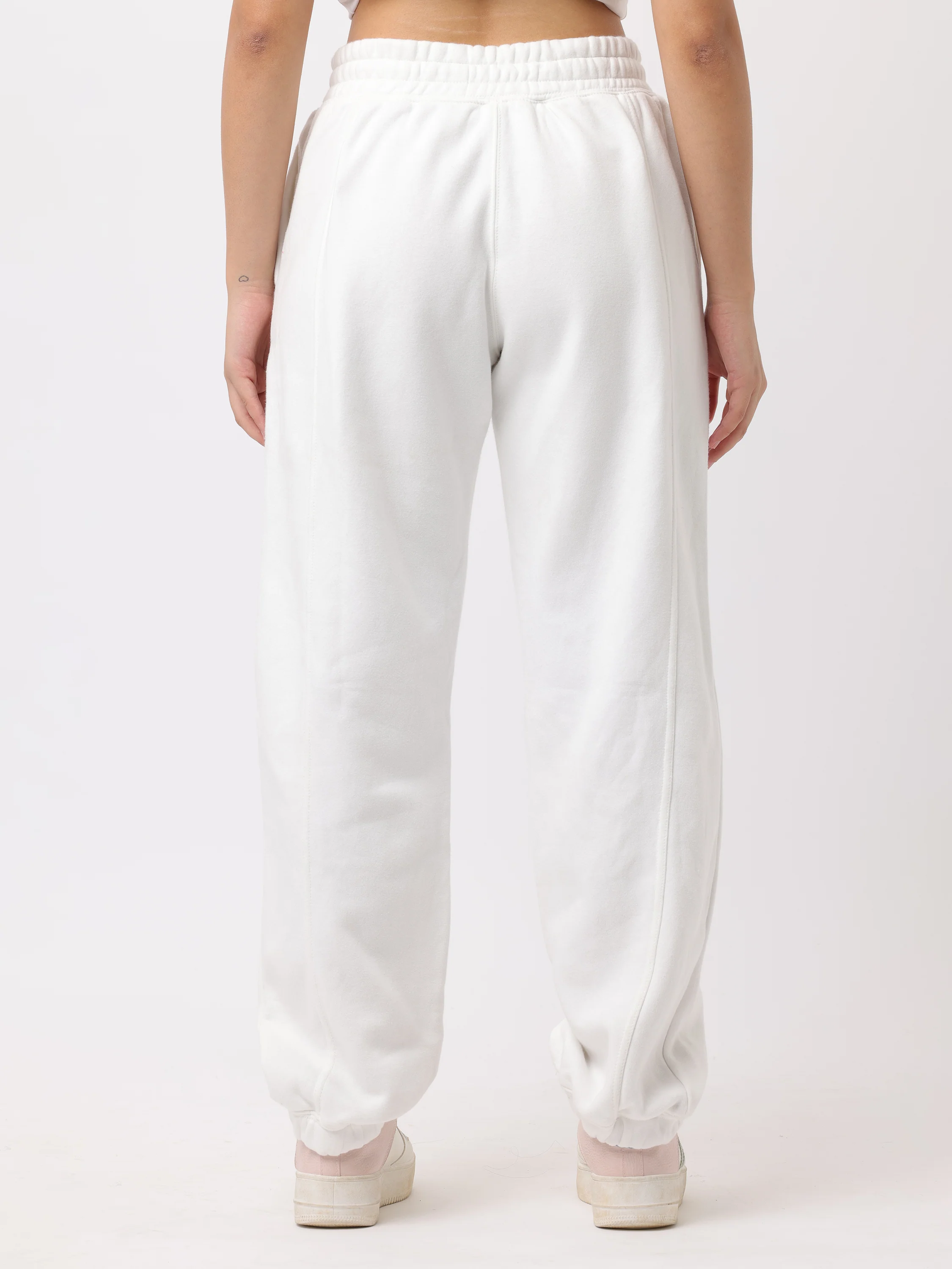 Women White Comfort Fit Joggers - Image 4