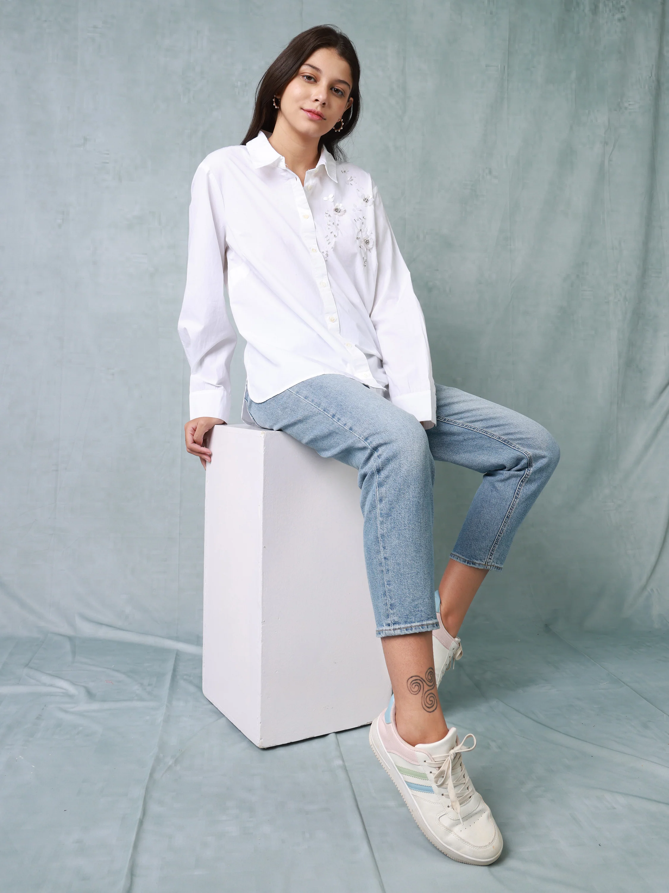 Women White Comfort fit Shirt - Image 2