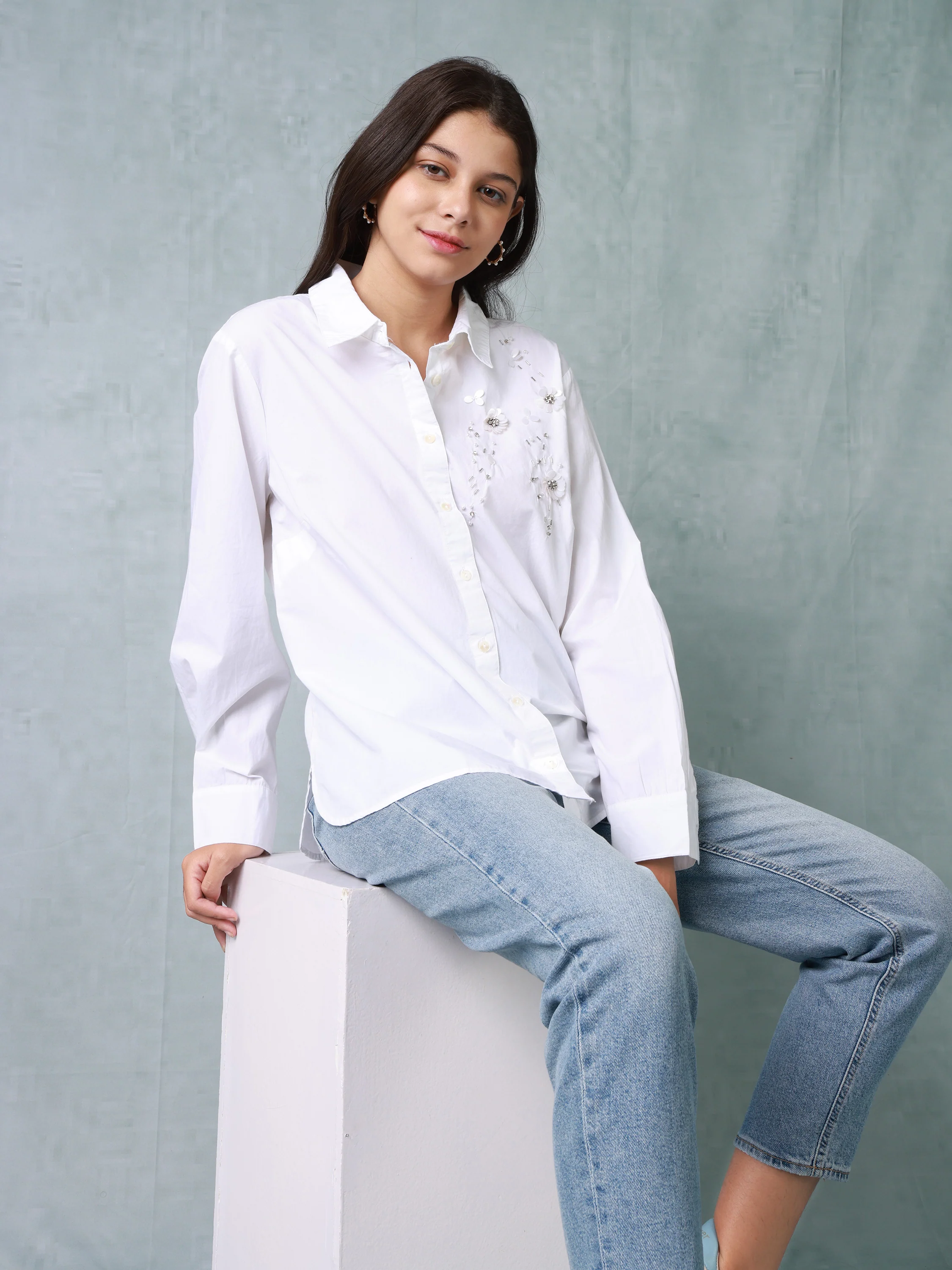 Women White Comfort fit Shirt - Image 6