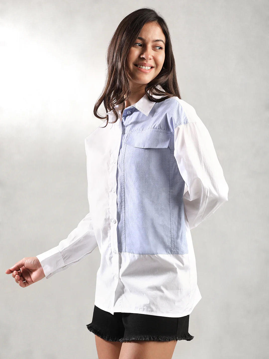 Women White Comfort Fit Shirt - Image 2