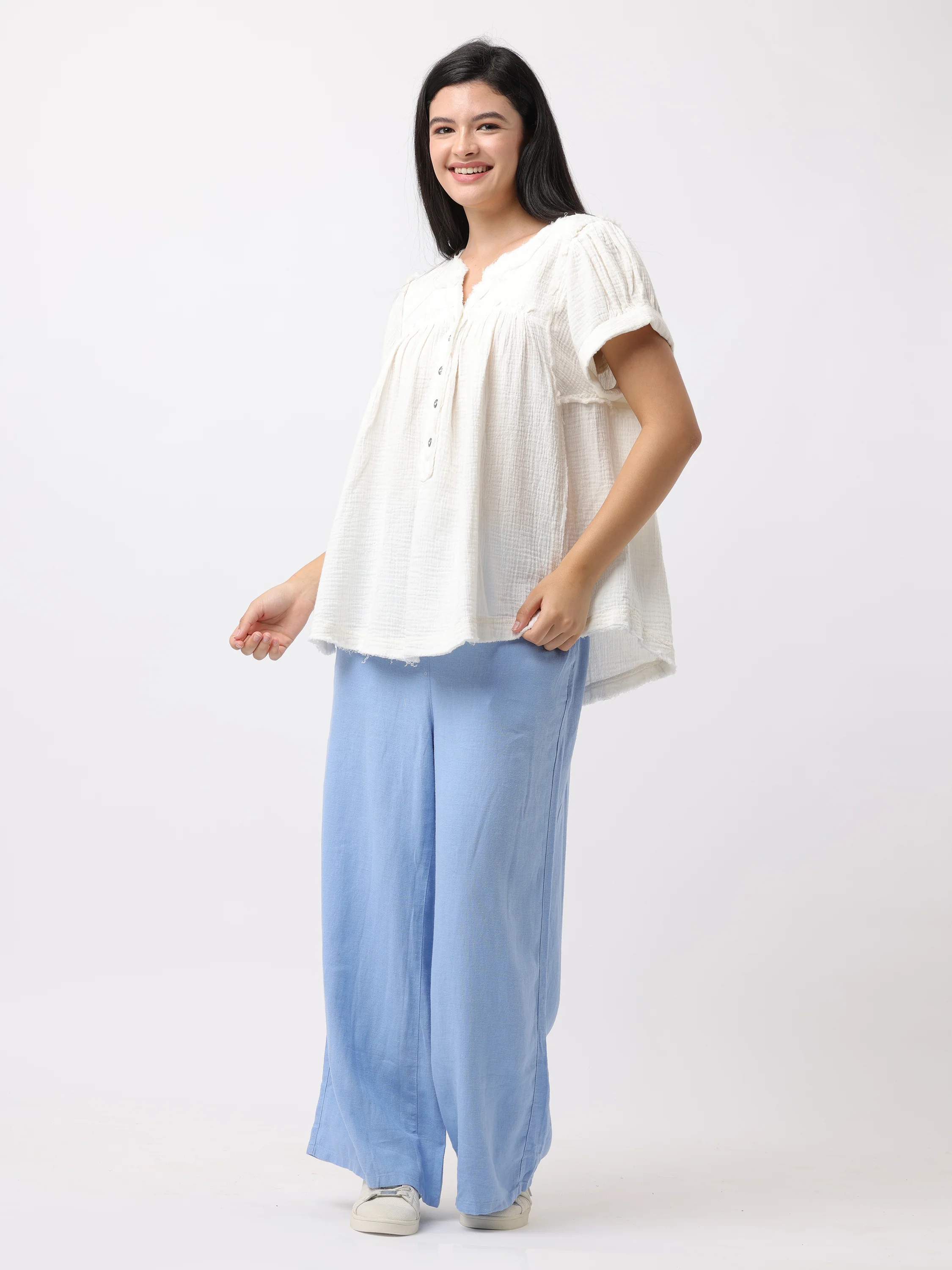 Women White Comfort Fit Tops - Image 3