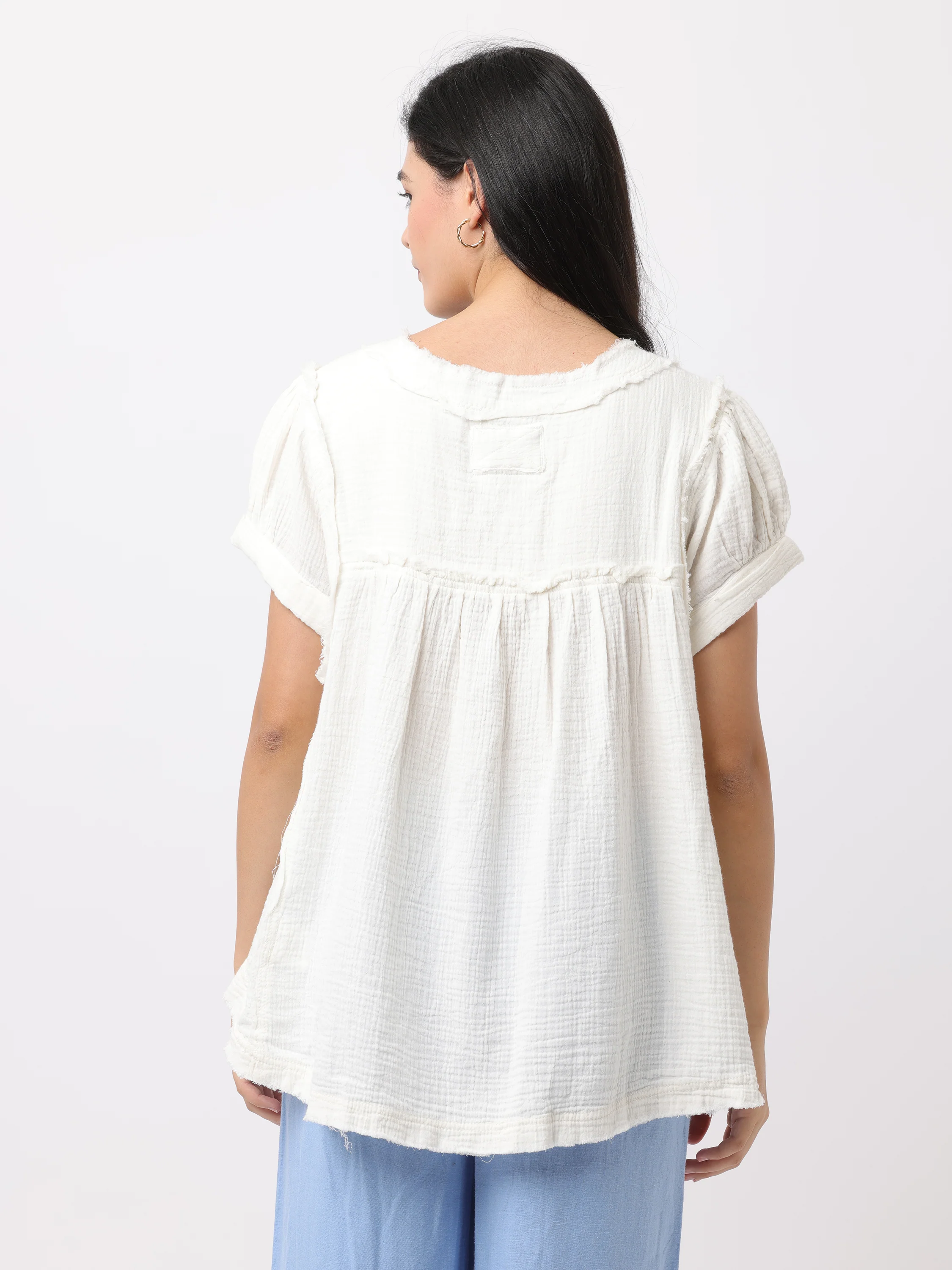 Women White Comfort Fit Tops - Image 4