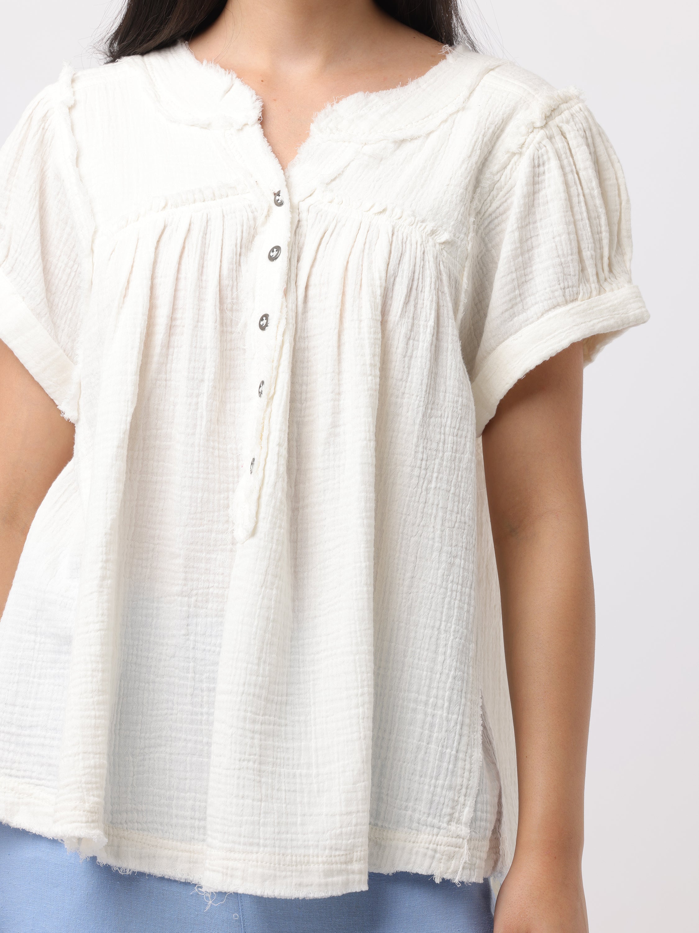 Women White Comfort Fit Tops - Image 6