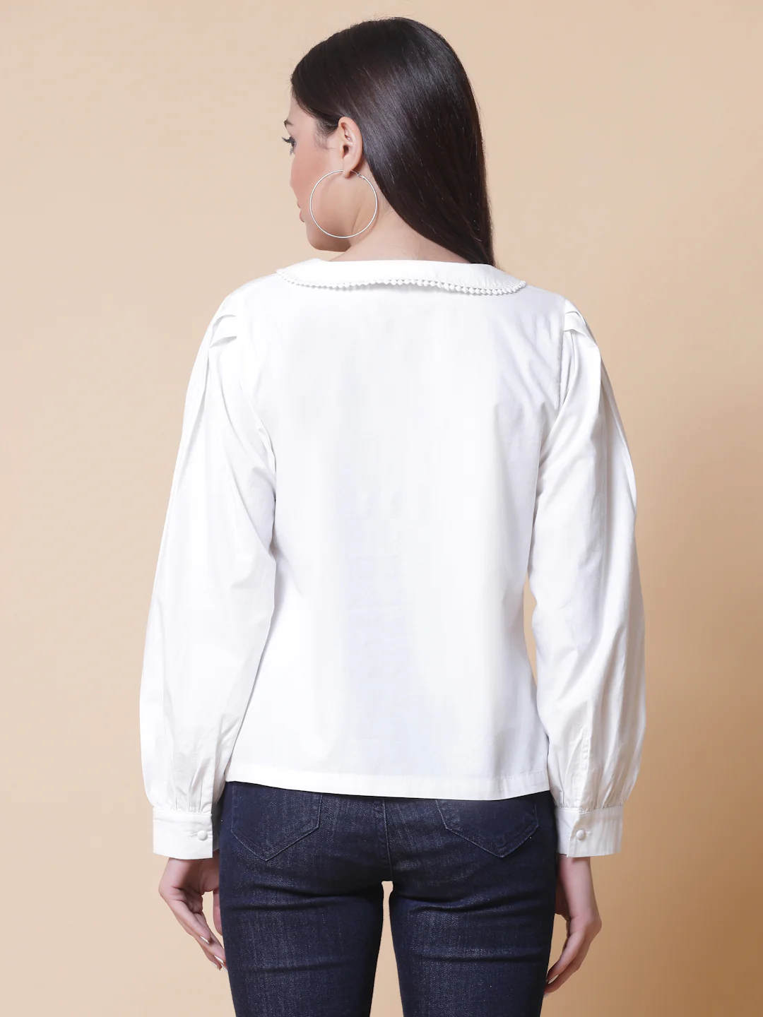 Women White Cotton Odour Free Shirt - Image 2