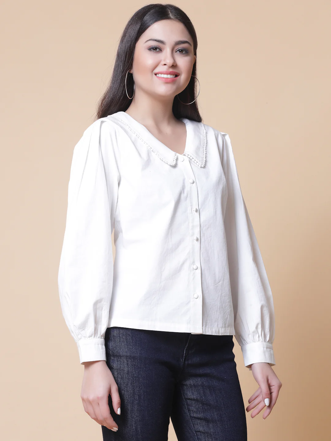 Women White Cotton Odour Free Shirt - Image 6