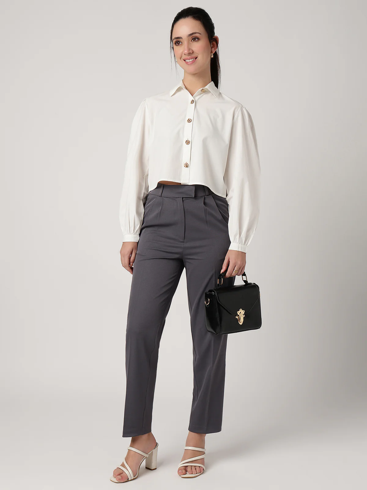 Women White Cotton Shirt - Image 4
