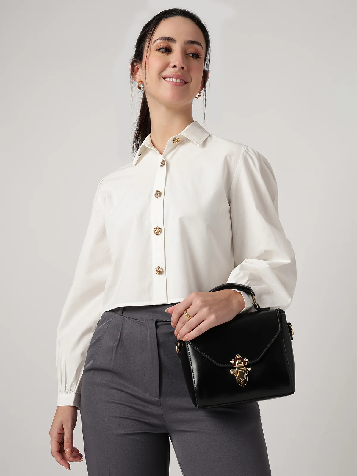 Women White Cotton Shirt - Image 5
