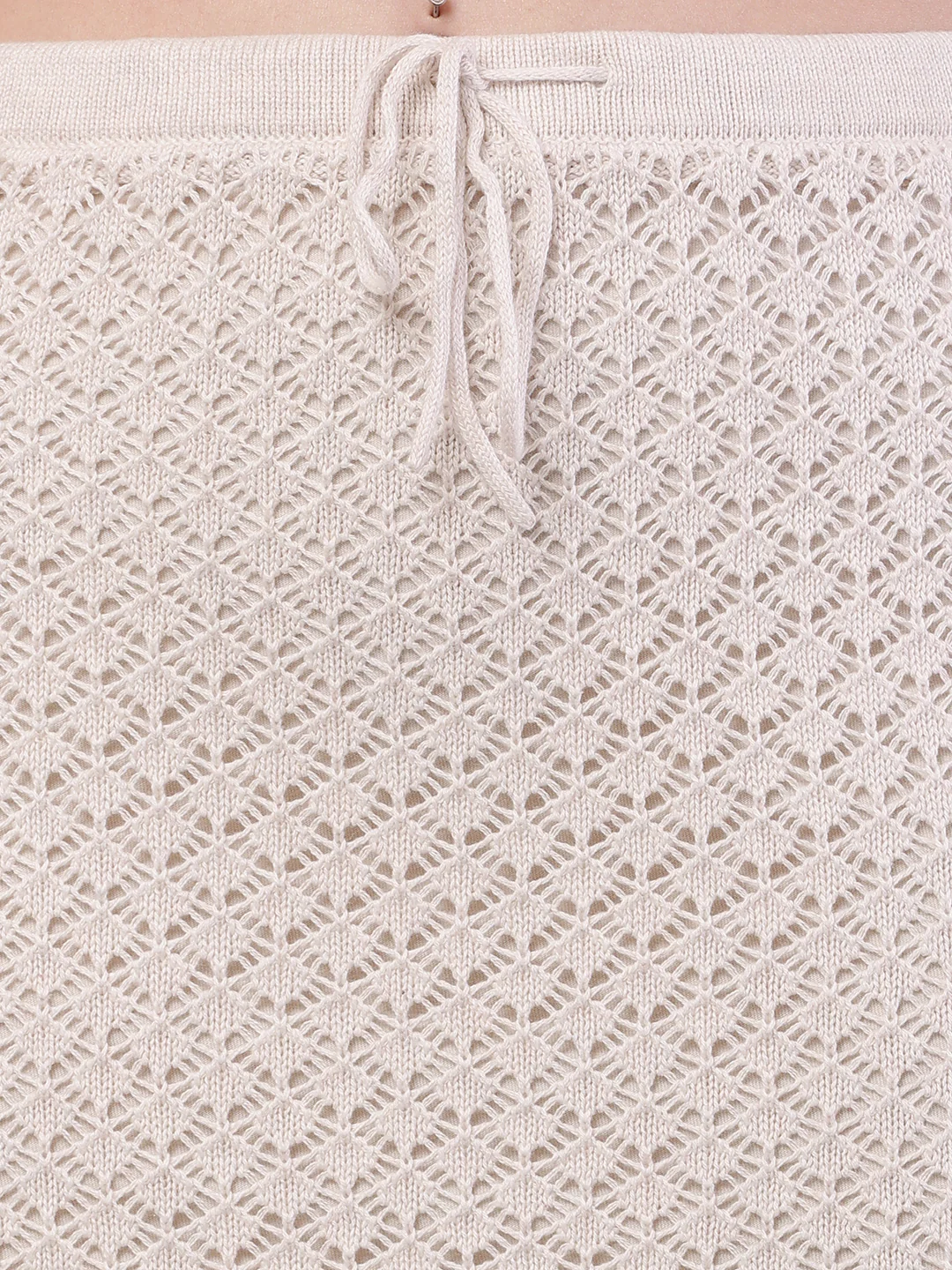 Women White Crochet Mesh Sheer Maxi Skirt - Image 5