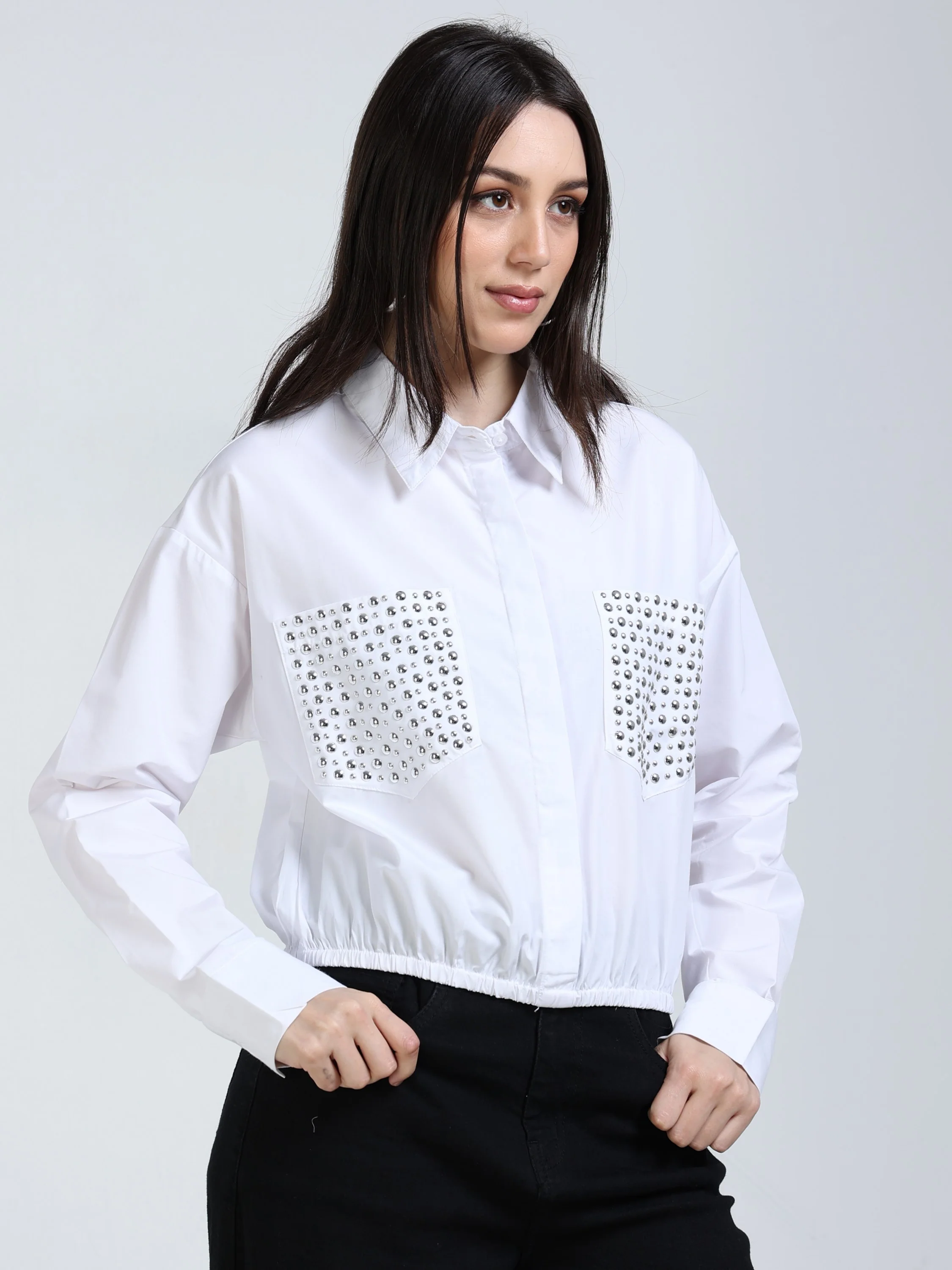 Women Embelished Party Shirt - Image 6