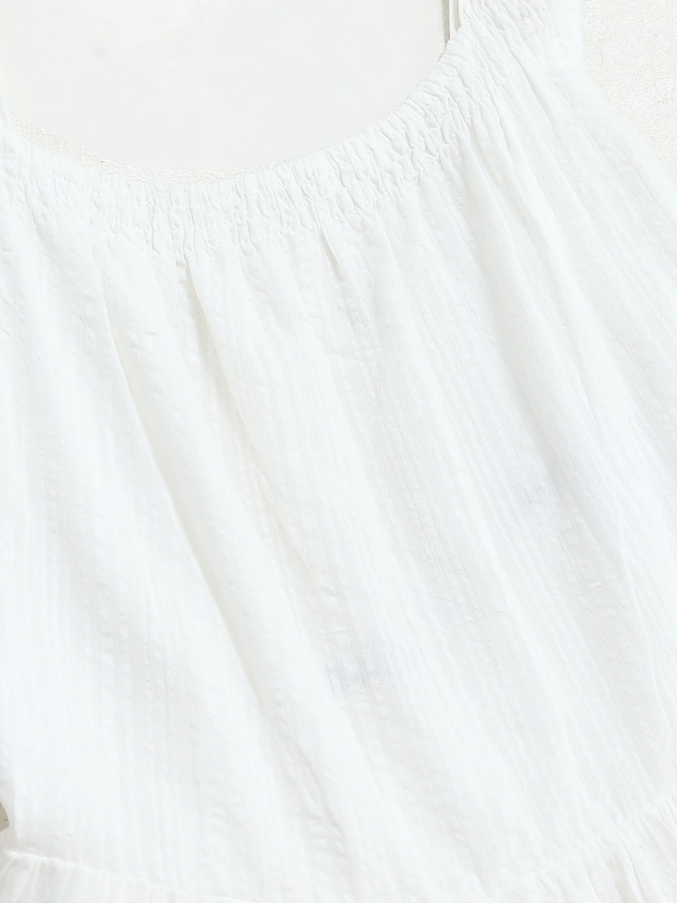 Women White Deep Back Summer Dress - Image 7
