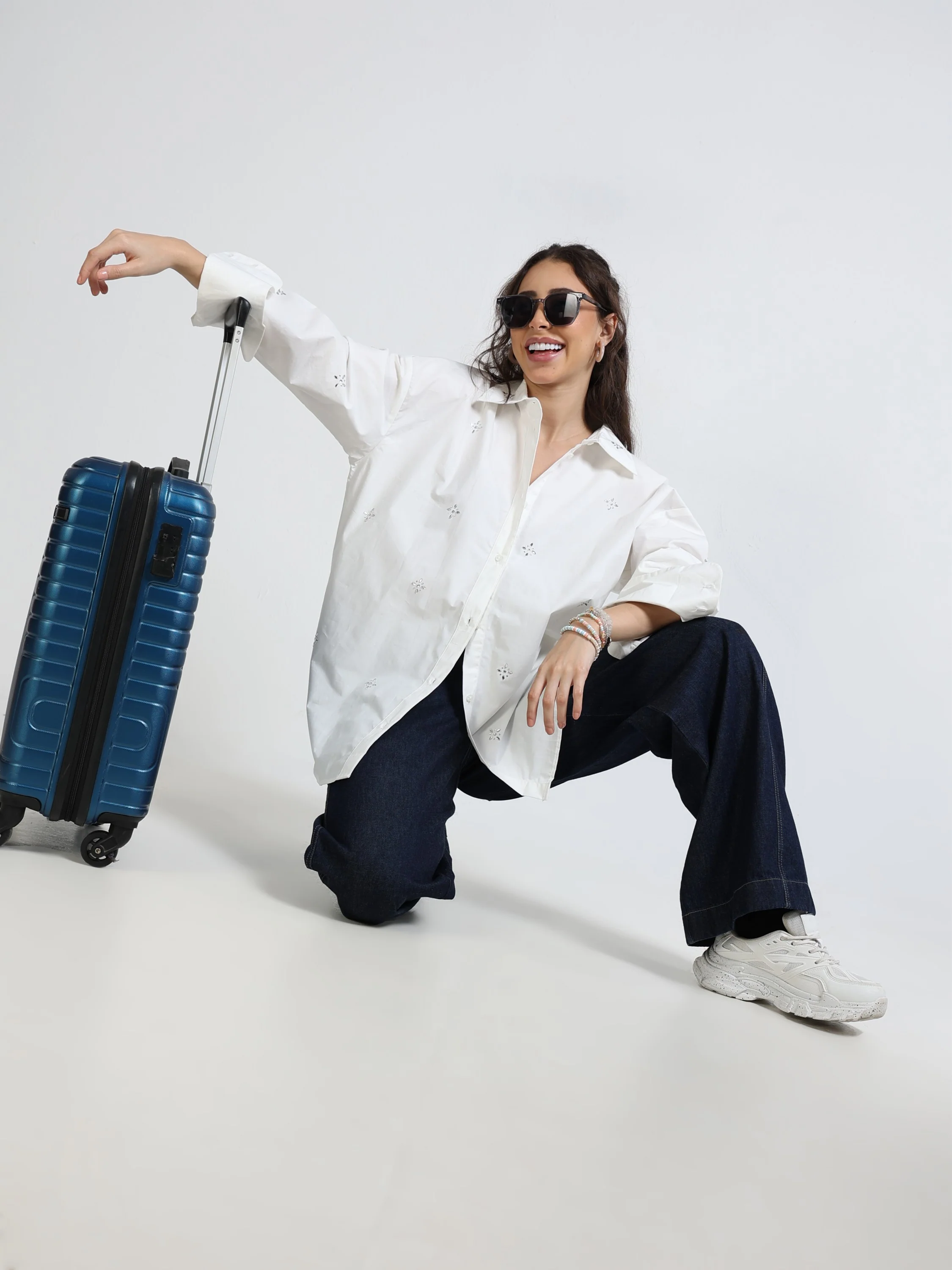 Women Embellished Oversized Shirt - Image 6