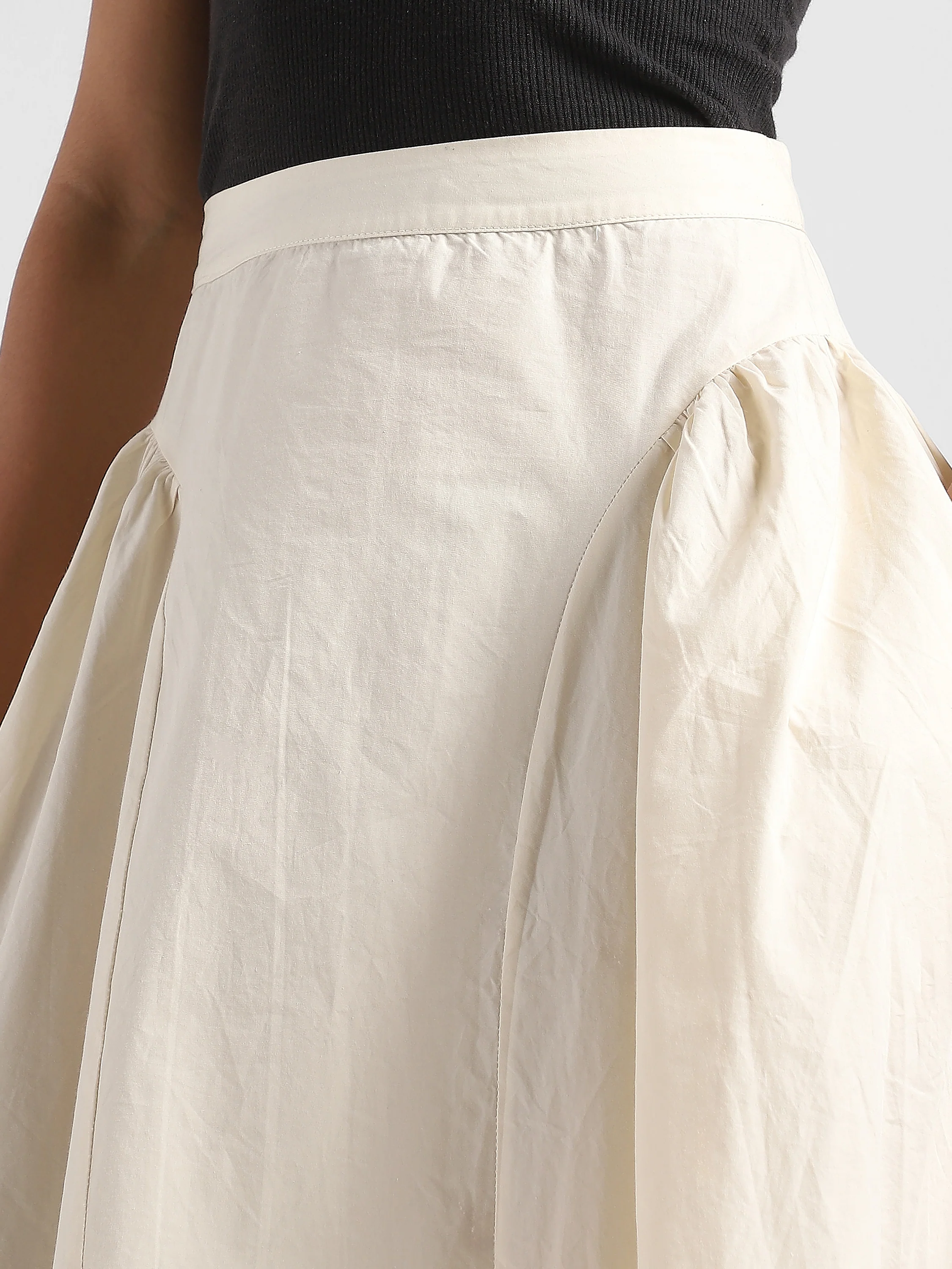 Women White Flared Maxi Skirt - Image 6