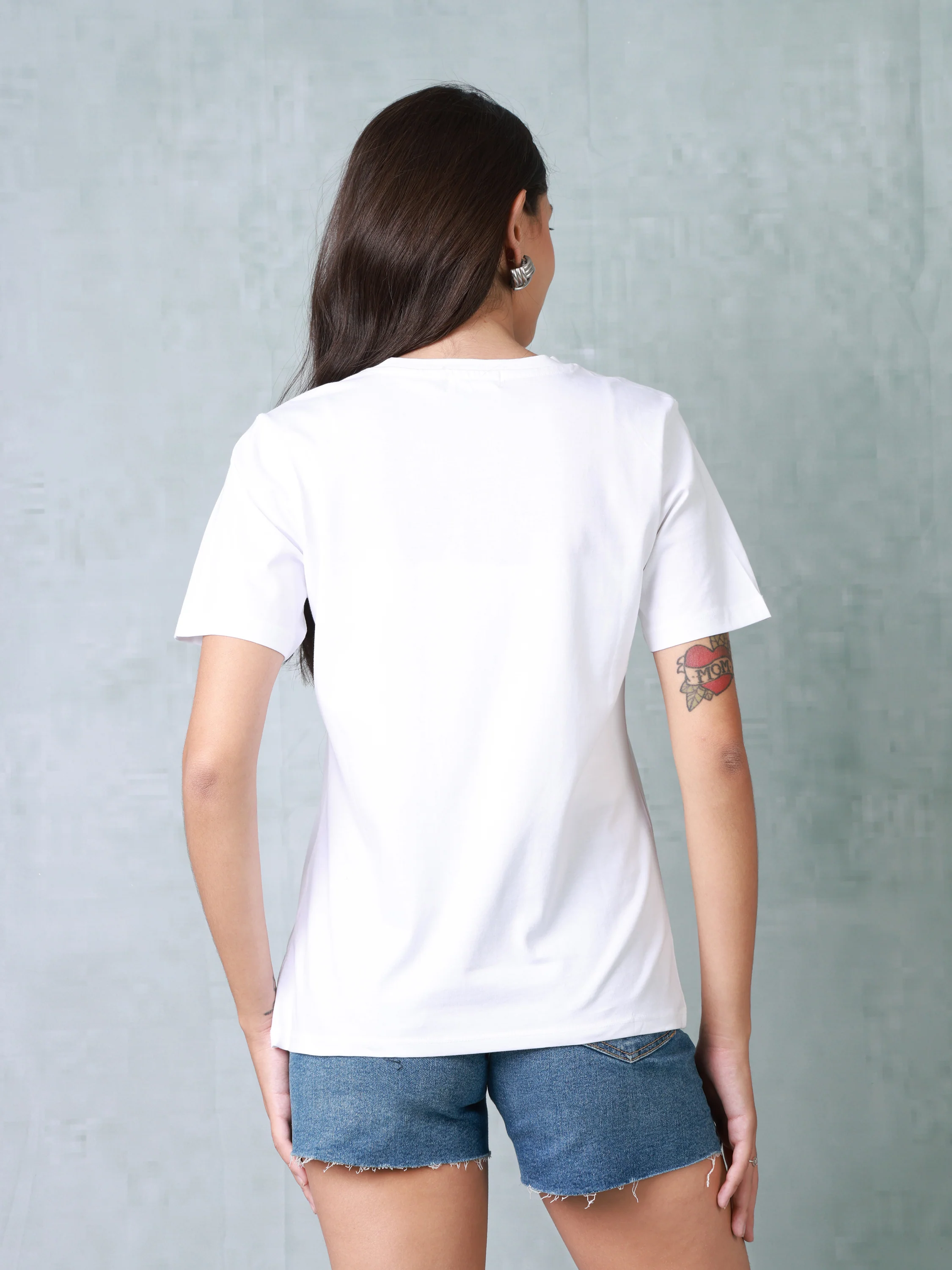 Women White Floral Organic Cotton T-shirt - Image 3
