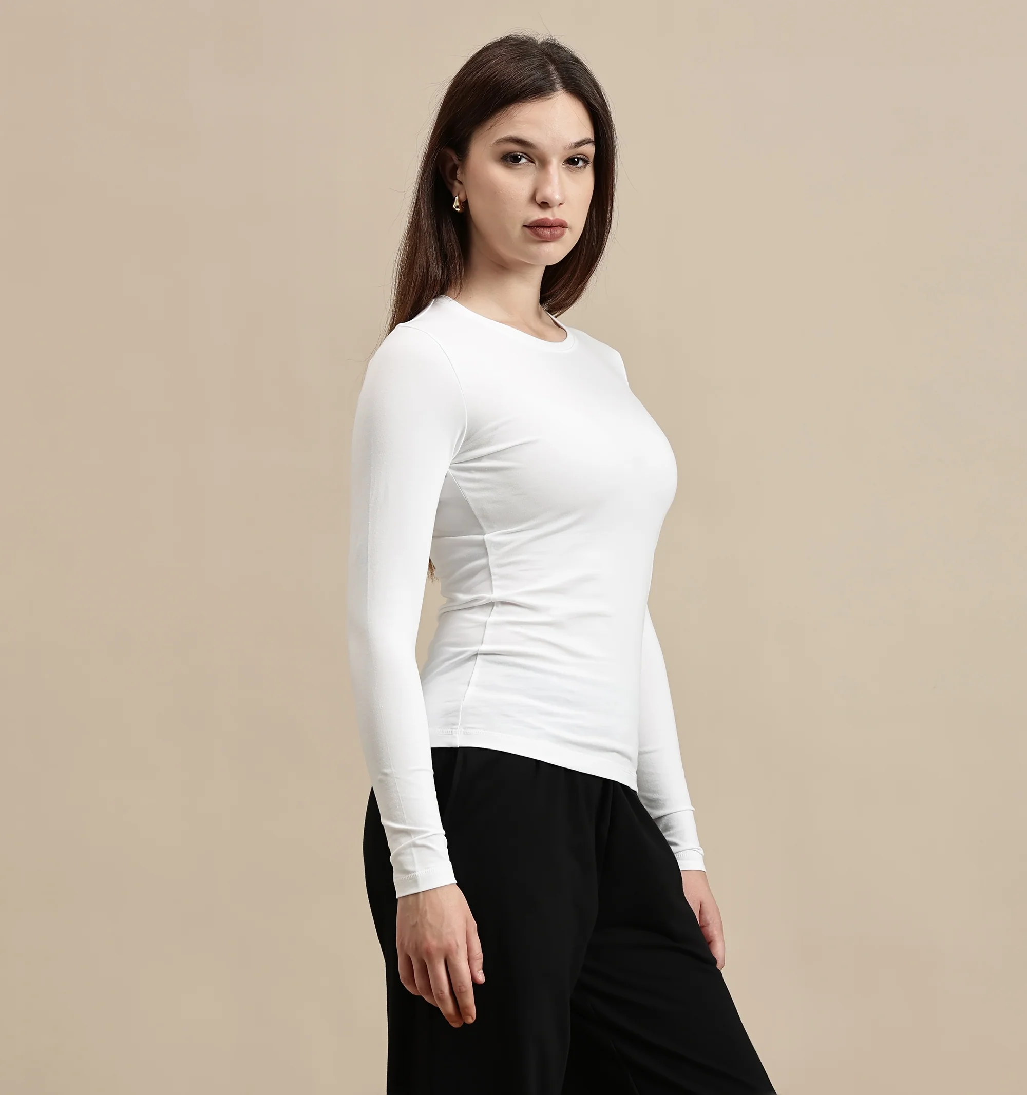 Women White Full Sleeve Top - Image 2