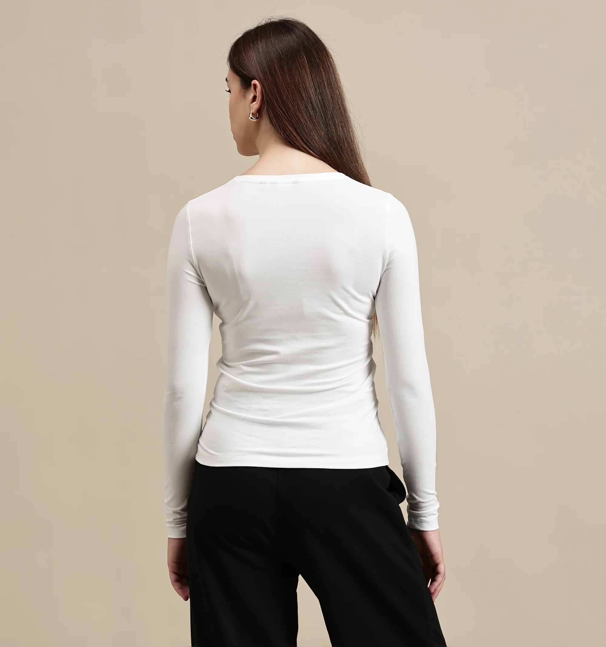 Women White Full Sleeve Top - Image 3