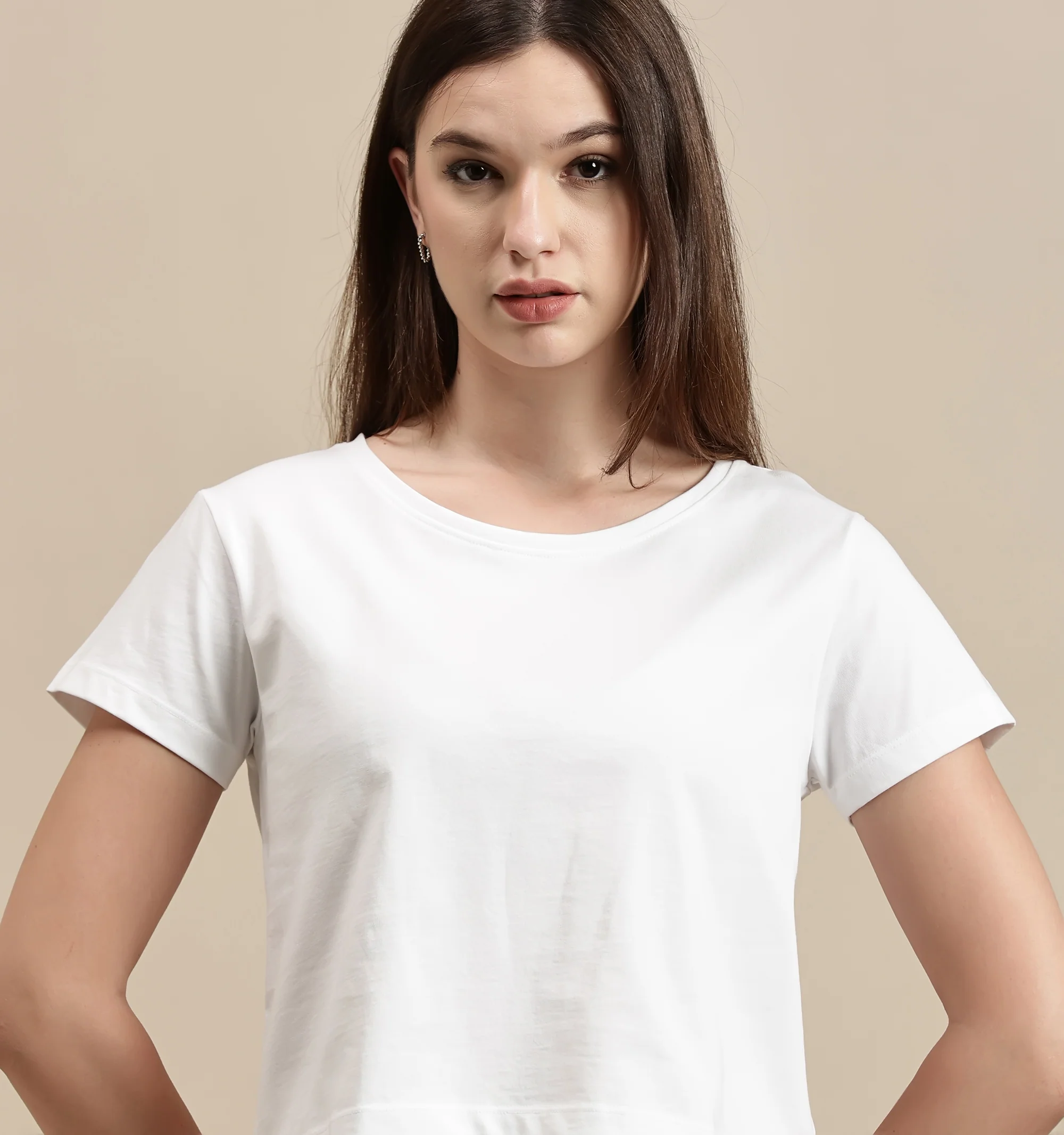 Women White Half Sleeve Crop Top - Image 4