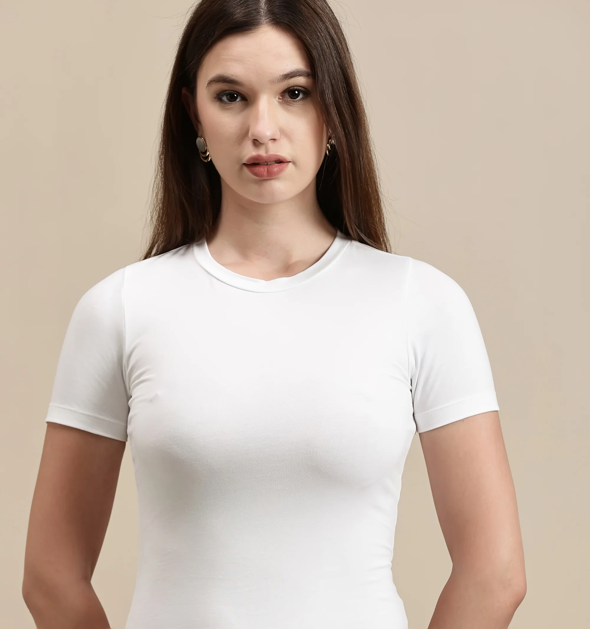 Women White Half Sleeve Dress - Image 4