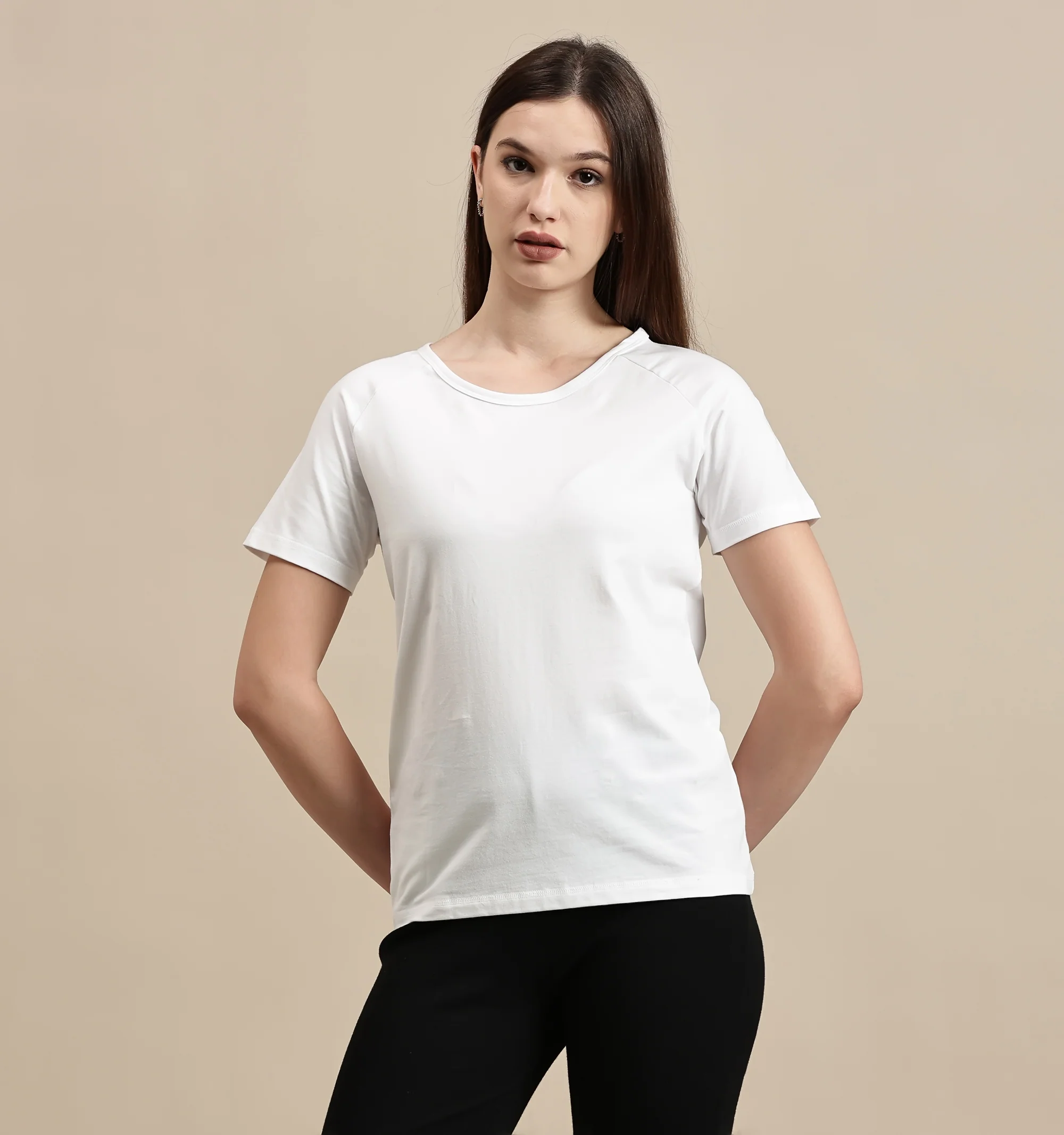Women White Half Sleeve Top - Image 2