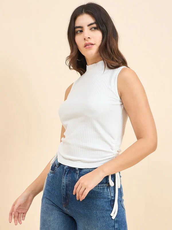 Women White Odor-Free Sleeveless Top - Image 3