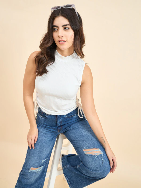 Women White Odor-Free Sleeveless Top - Image 6