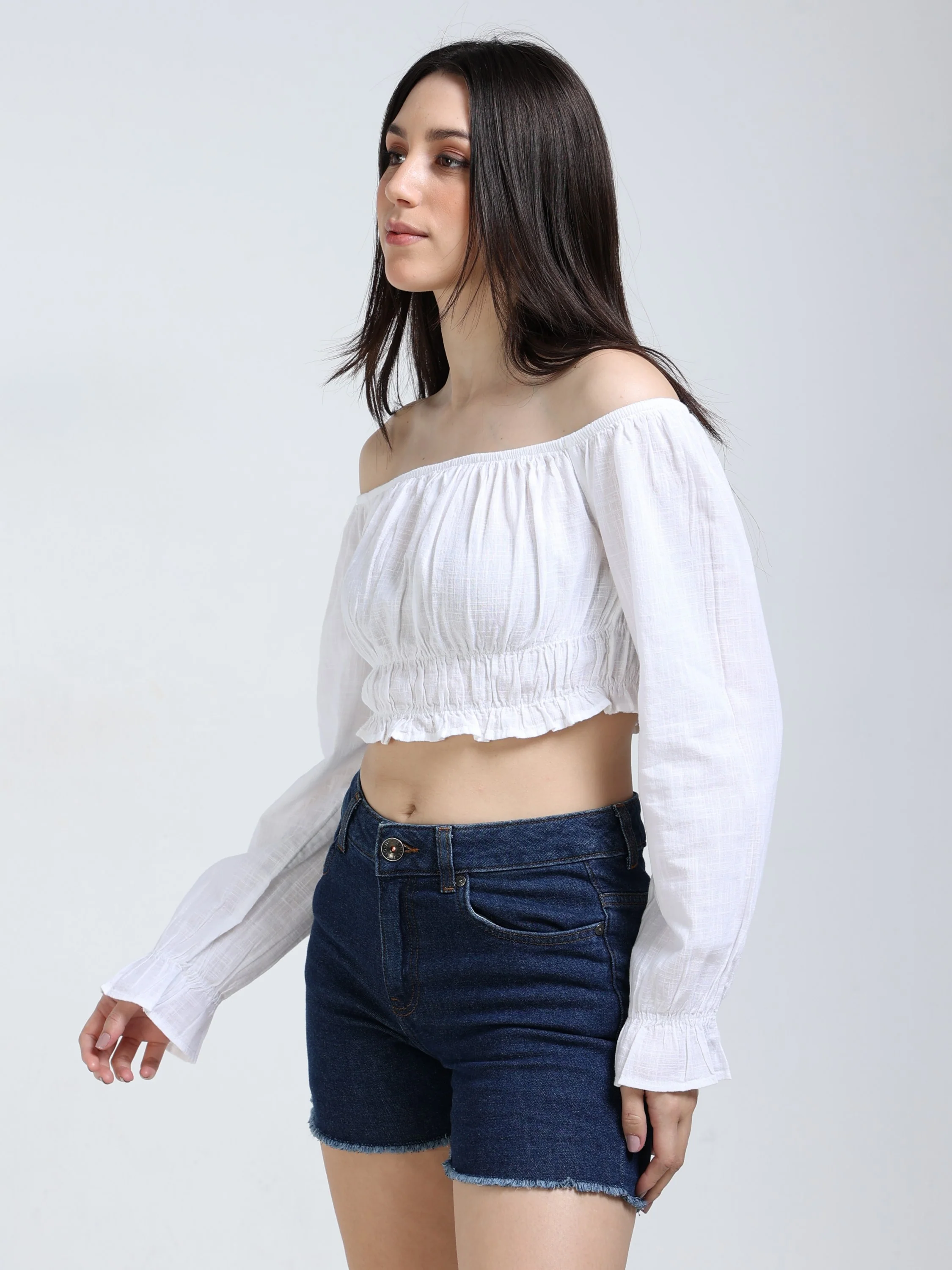 Women White Off Shoulder Top - Image 5
