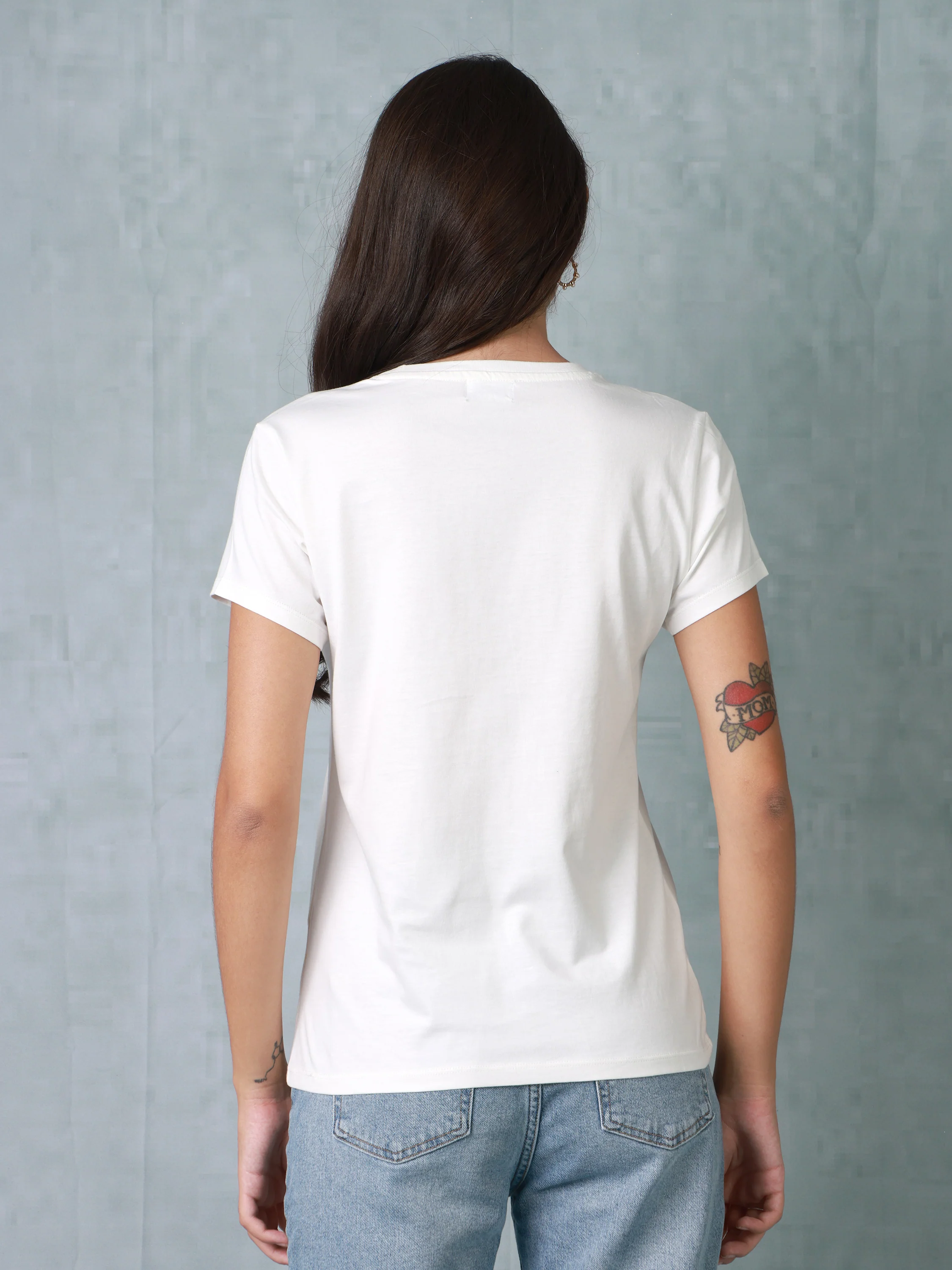 Women White Palm Organic Cotton T-shirt - Image 3