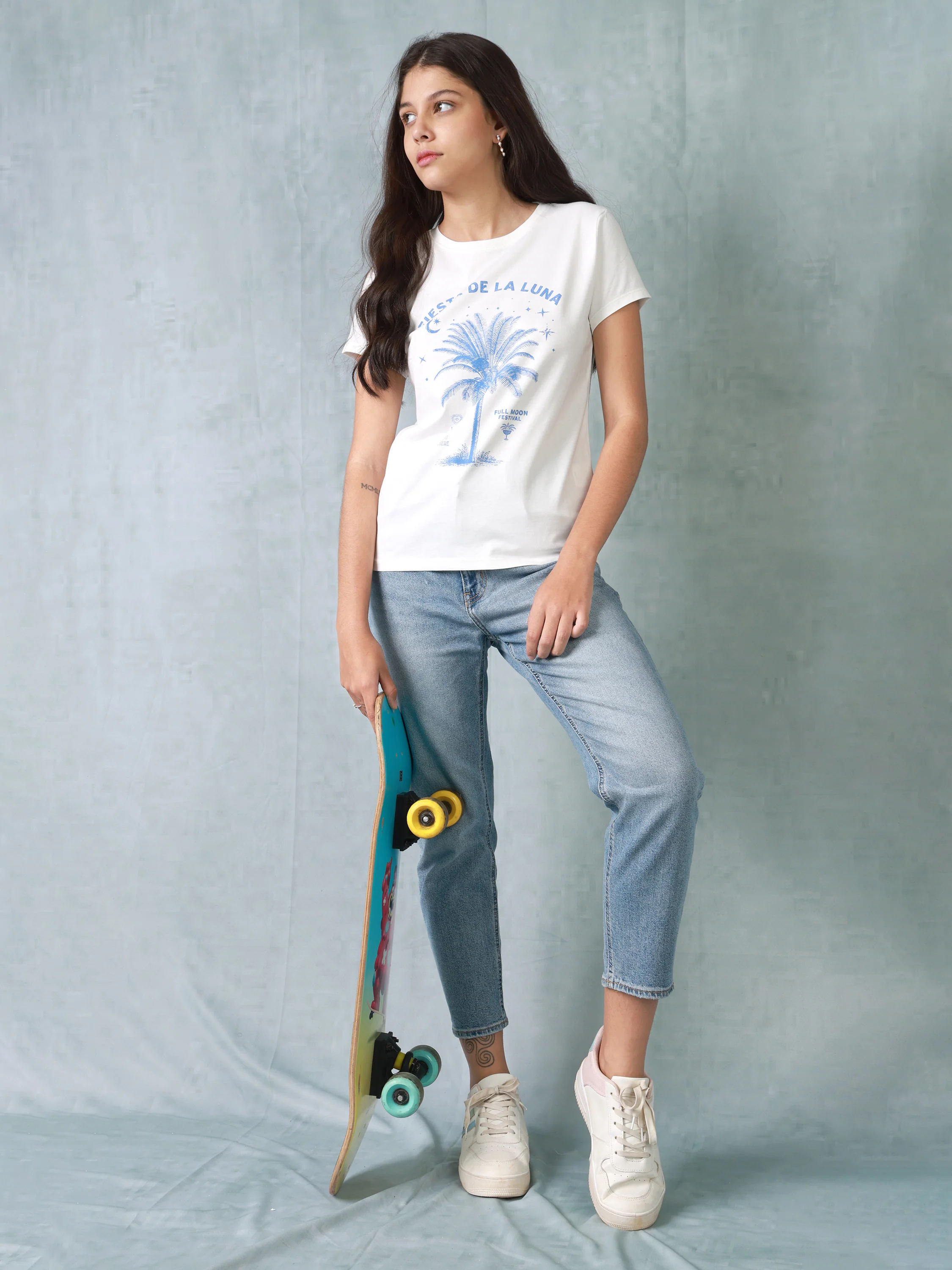 Women White Palm Organic Cotton T-shirt - Image 6