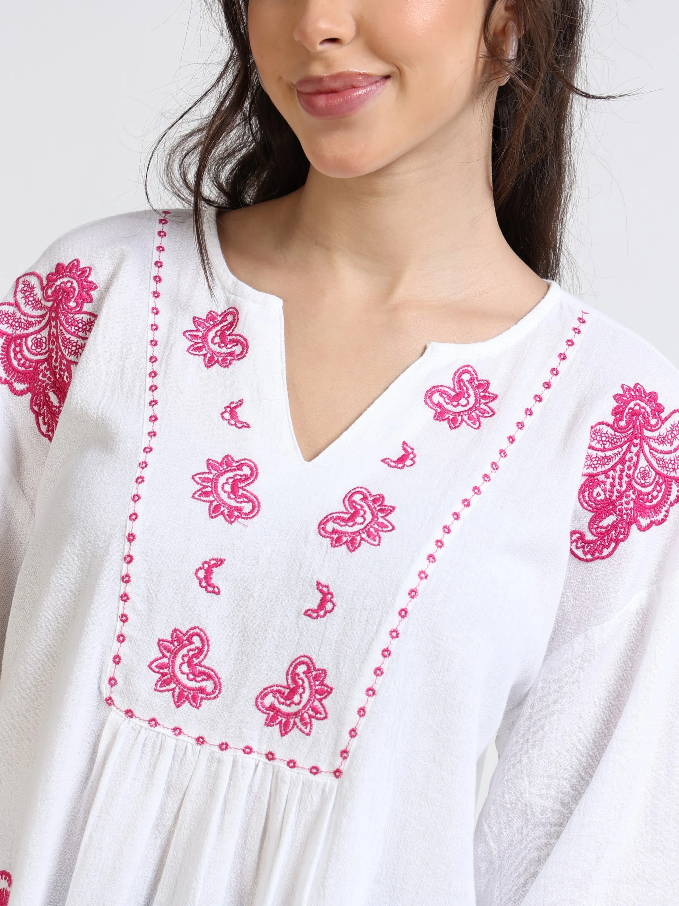 Women Relaxed Embroidered Top - Image 3