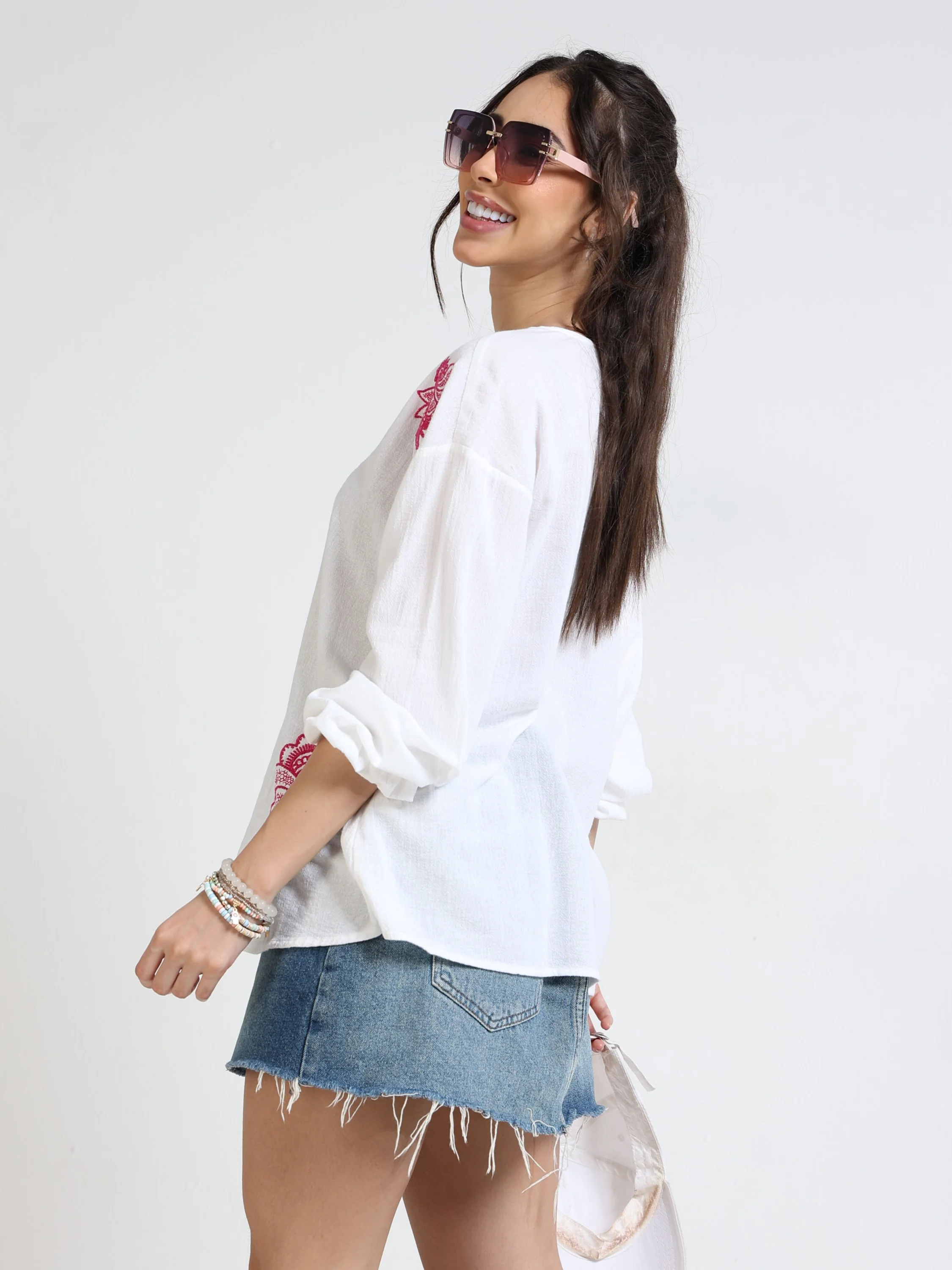 Women Relaxed Embroidered Top - Image 6