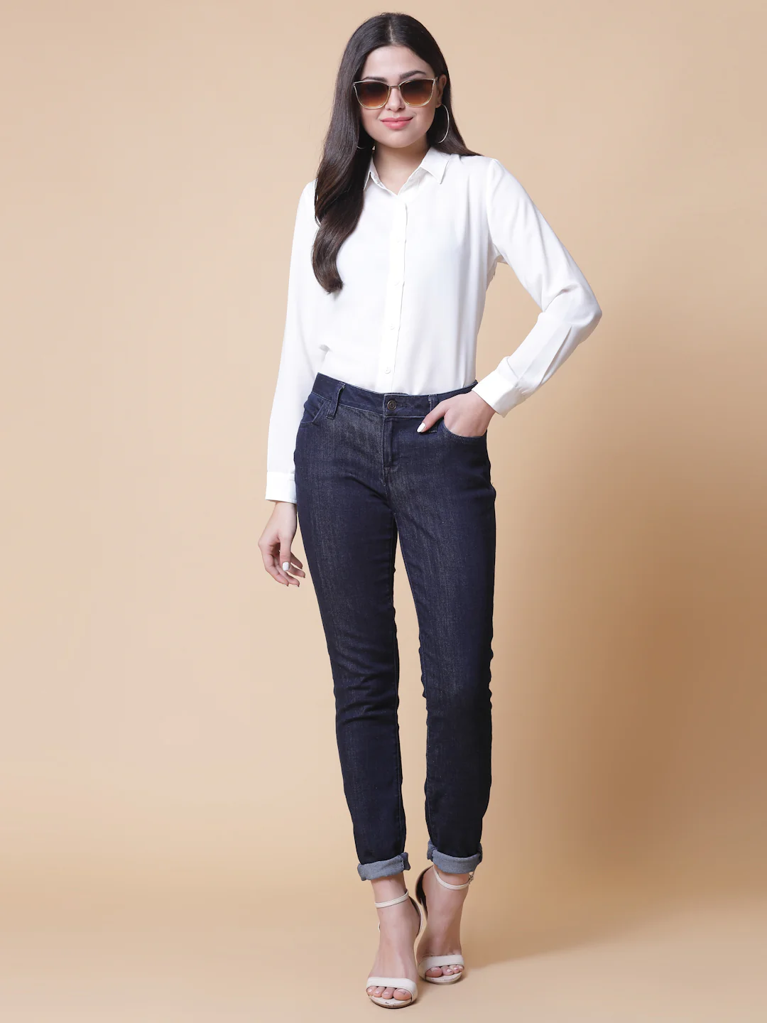Women White Polyester Odour Free Shirt - Image 4