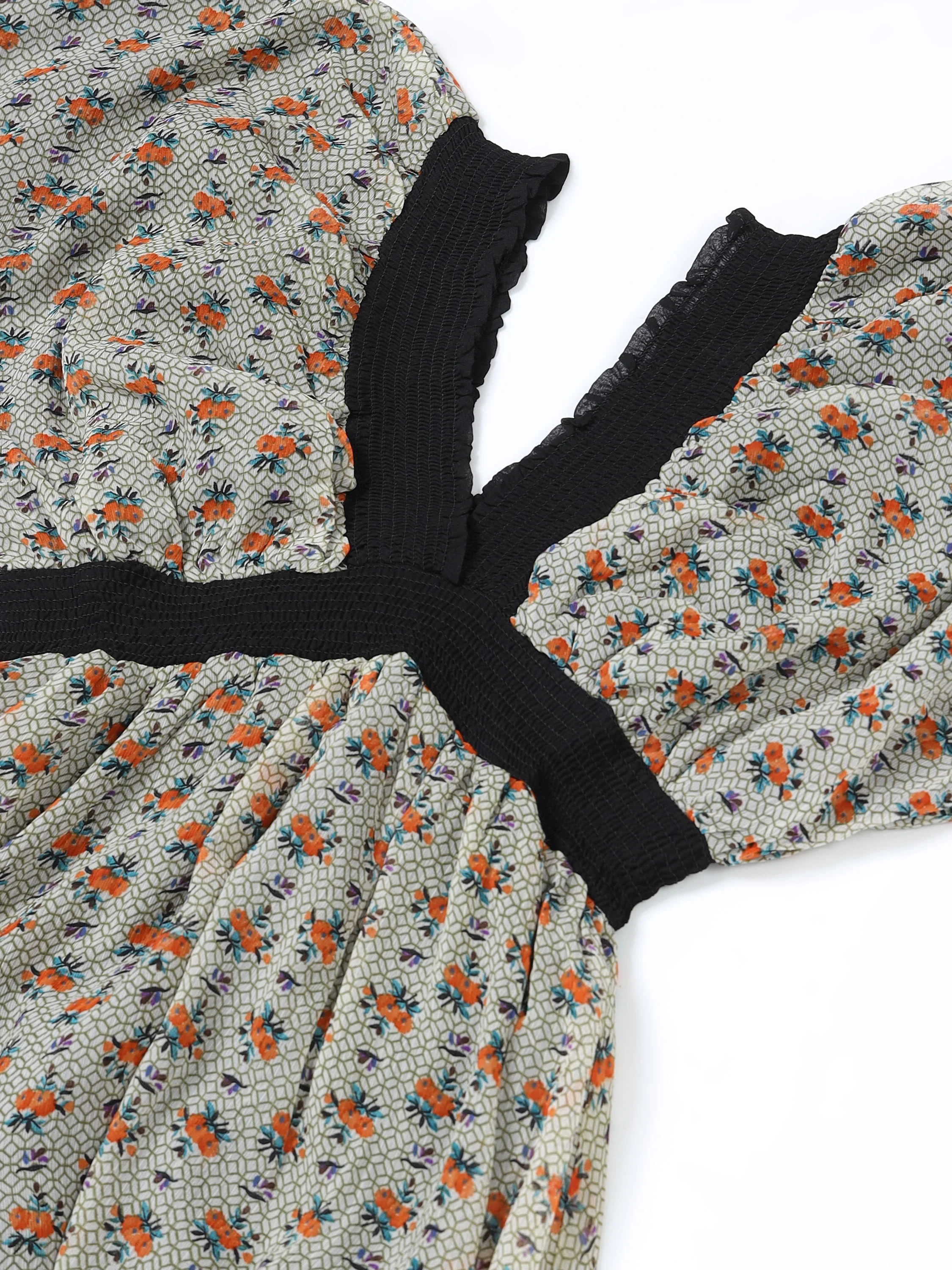 Women Printed Flared High Low Dress - Image 7