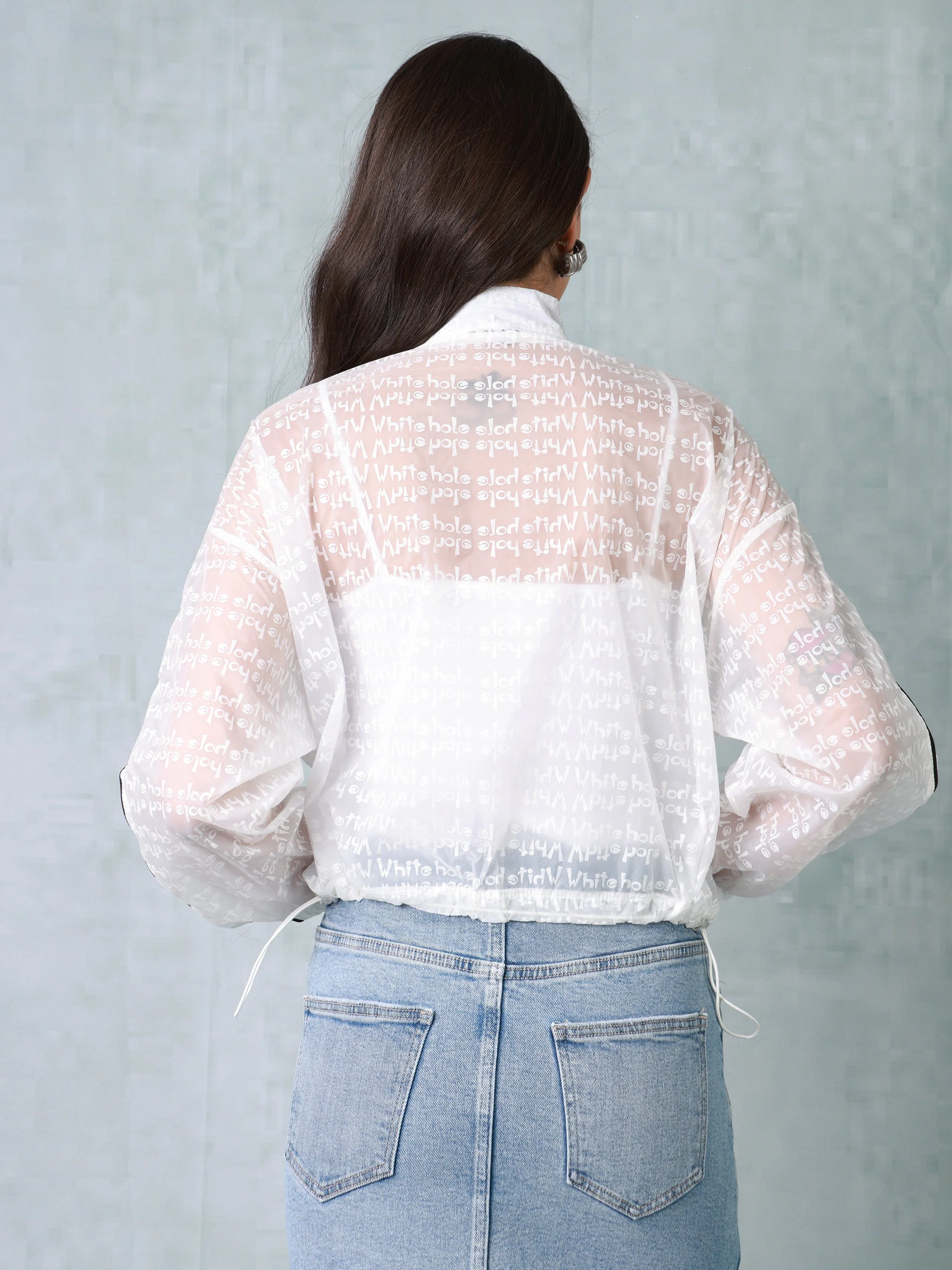 Women White Printed Parachute Jacket - Image 4