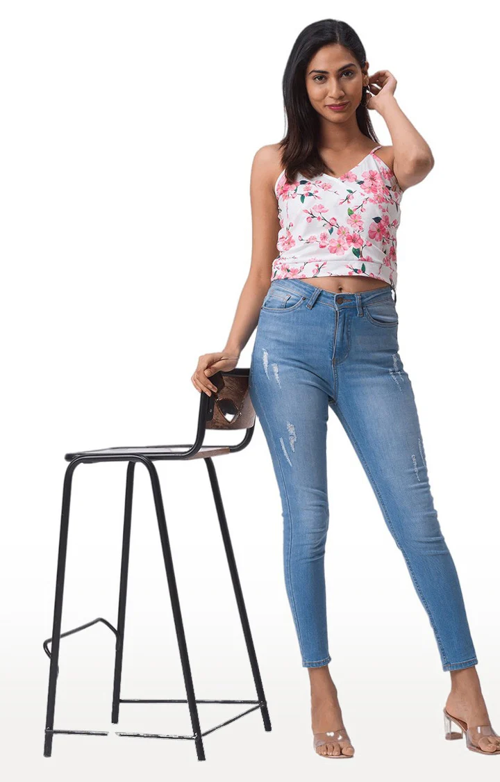 Women White Printed Top - Image 5