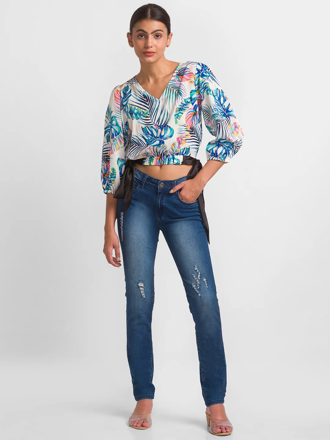 Women White Printed Top - Image 2