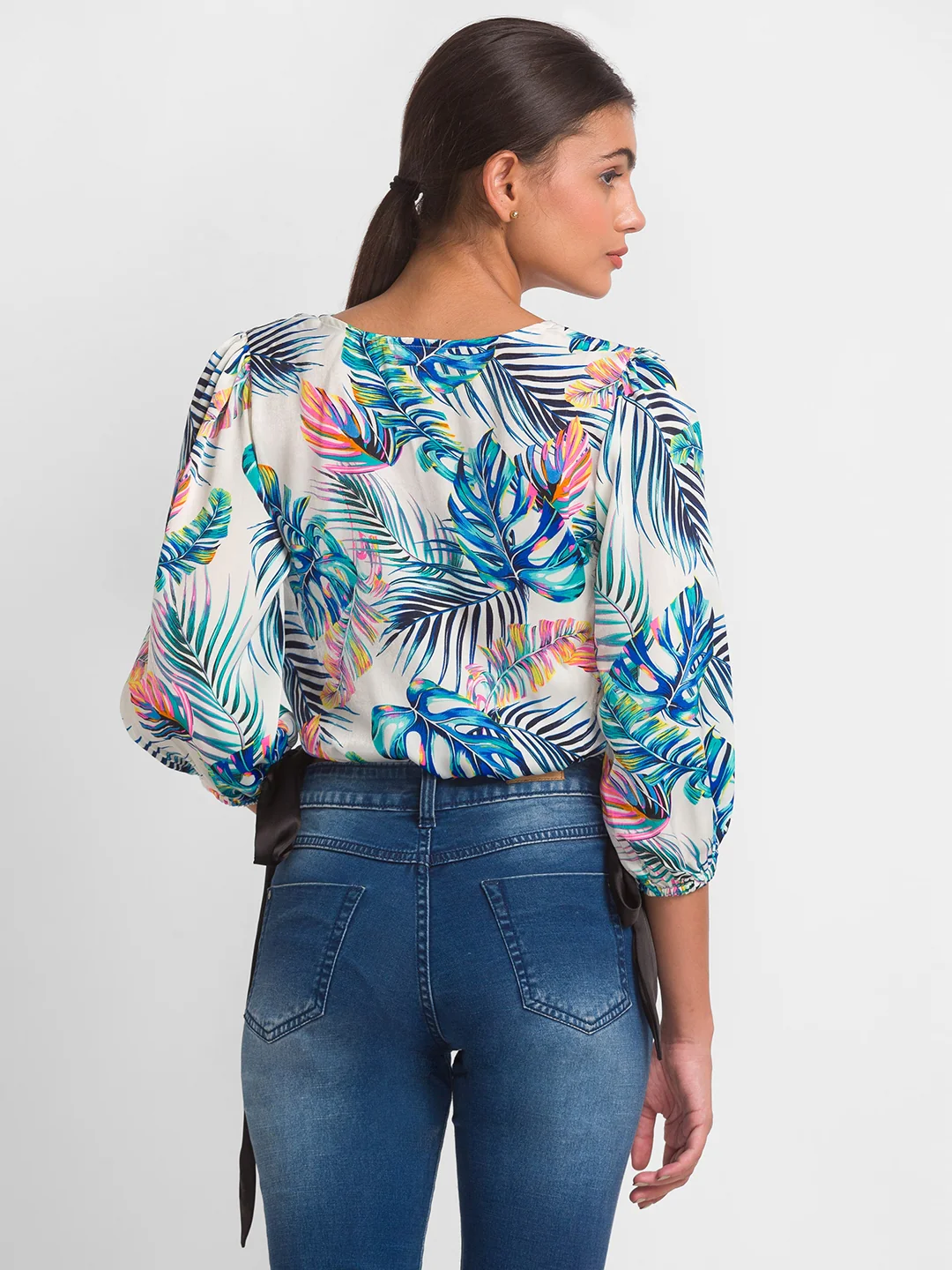 Women White Printed Top - Image 3
