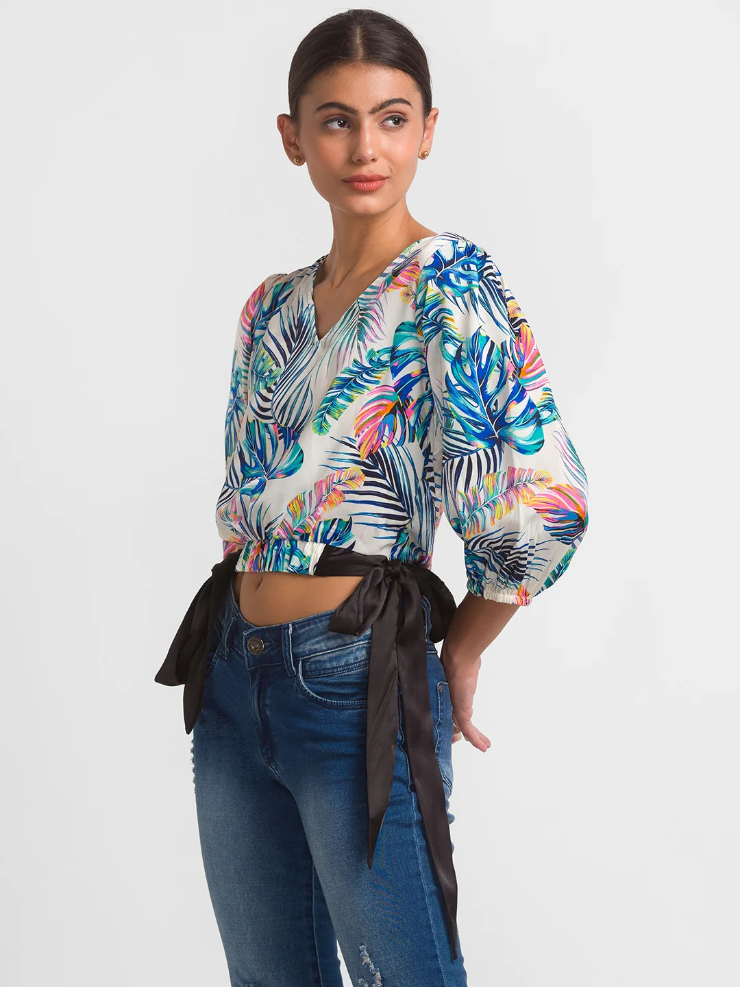 Women White Printed Top - Image 4