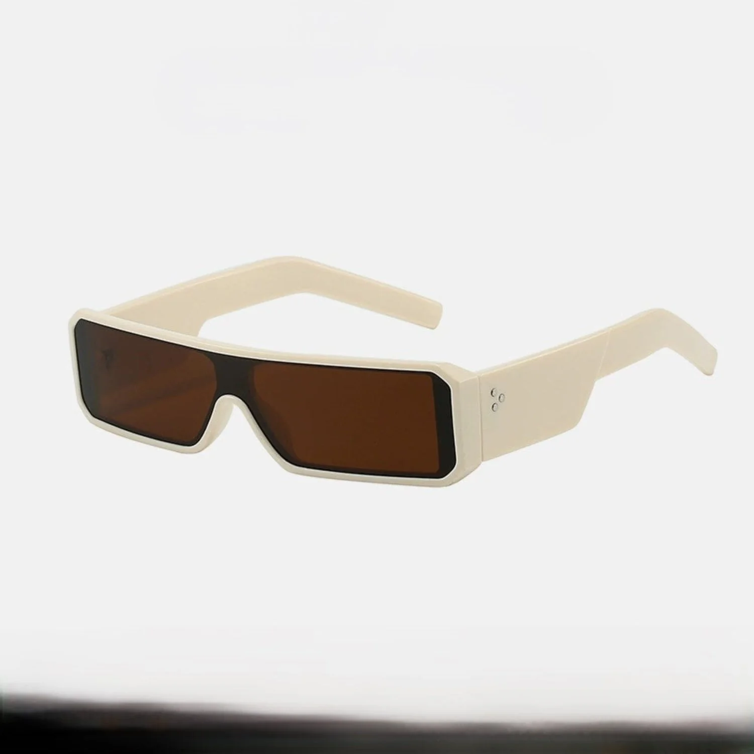 Women White Rectangular Lens Sunglasses - Image 3