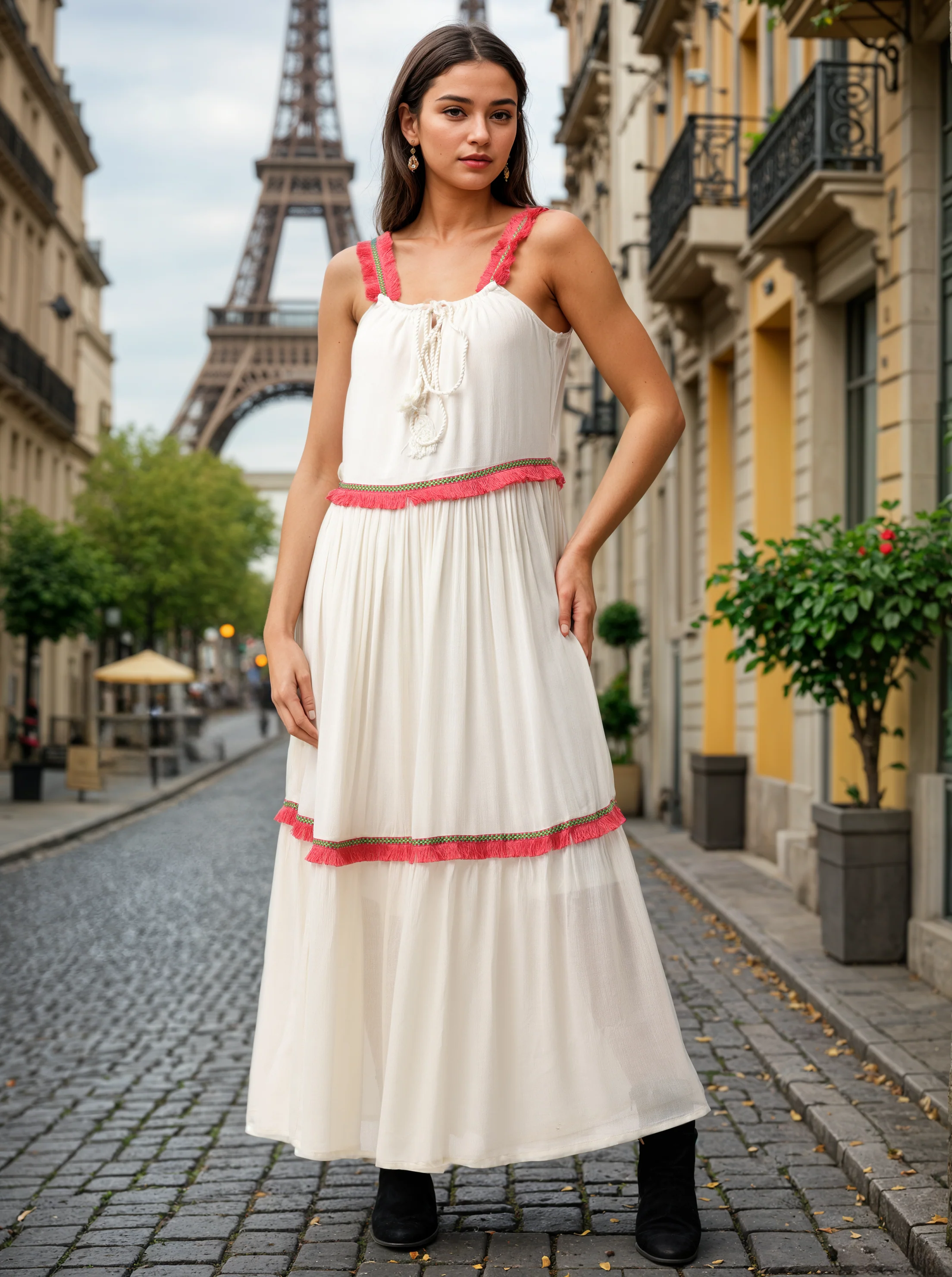 Women White Rayon Dress - Image 4