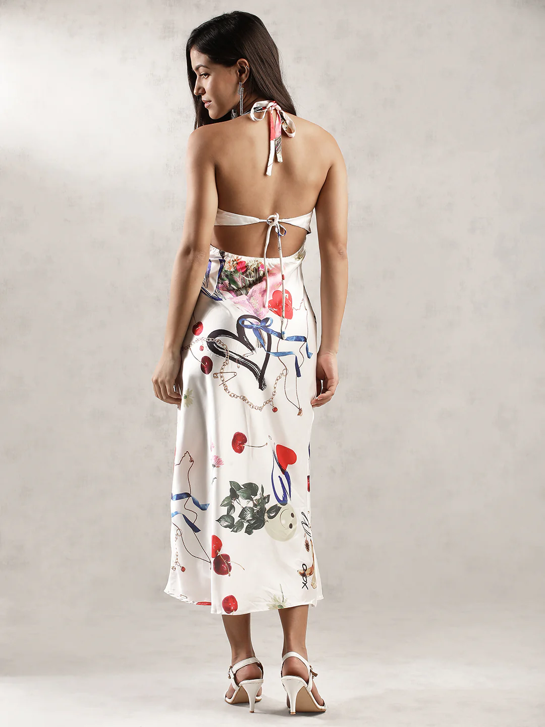 Women White Printed Maxi Dress - Image 2