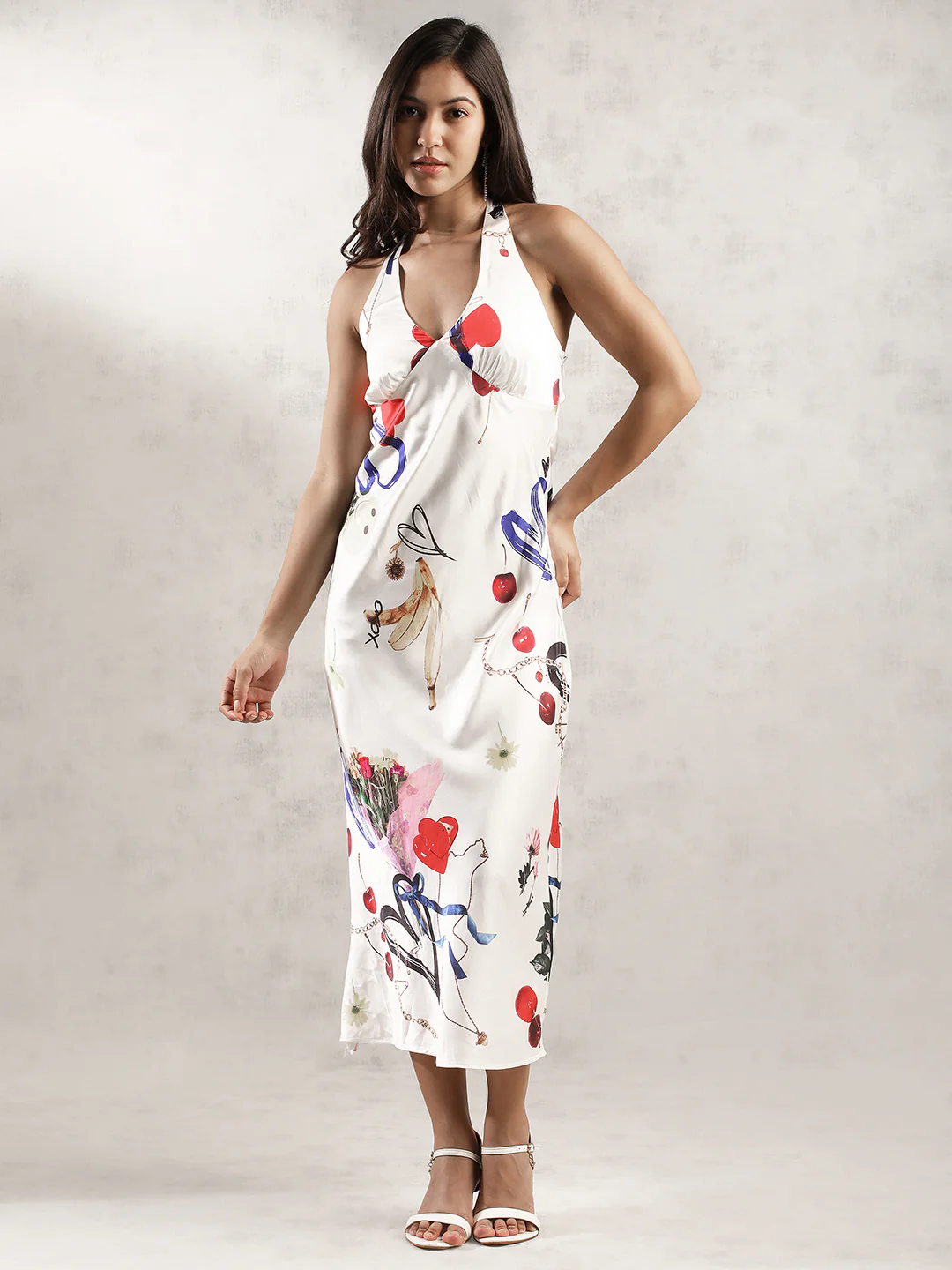 Women White Printed Maxi Dress - Image 4
